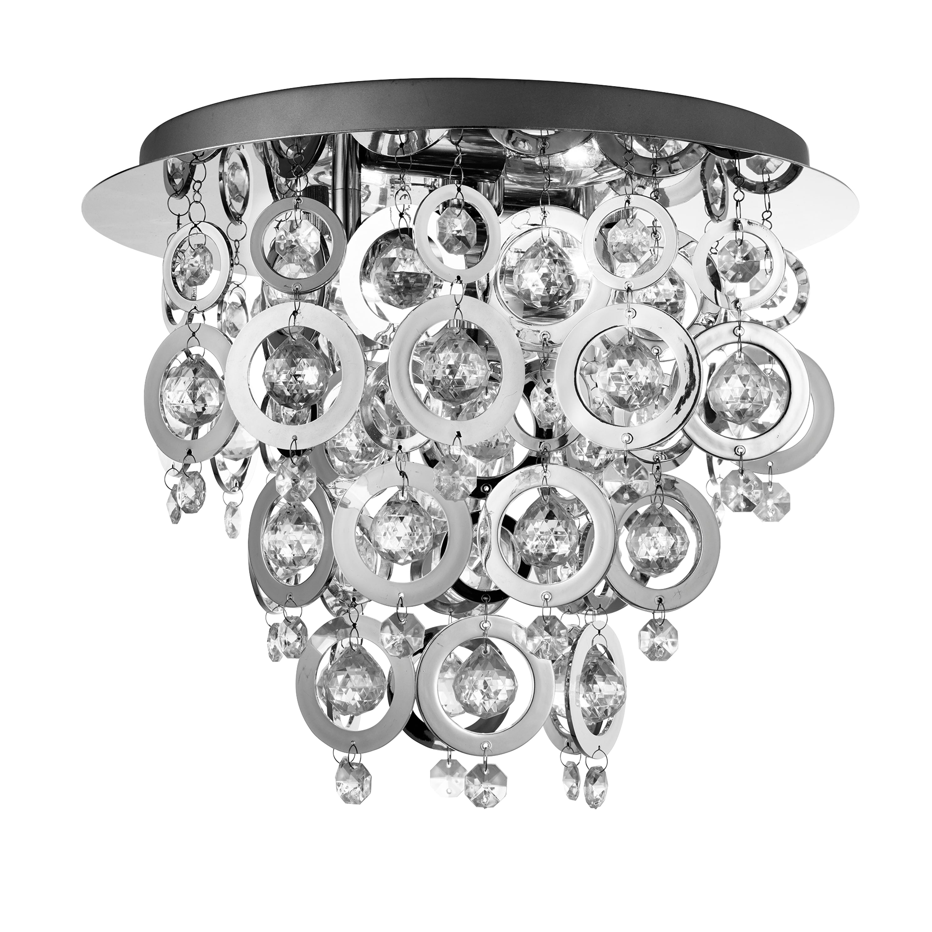 Searchlight Newton 3 Light Flush - Chrome & Acrylic