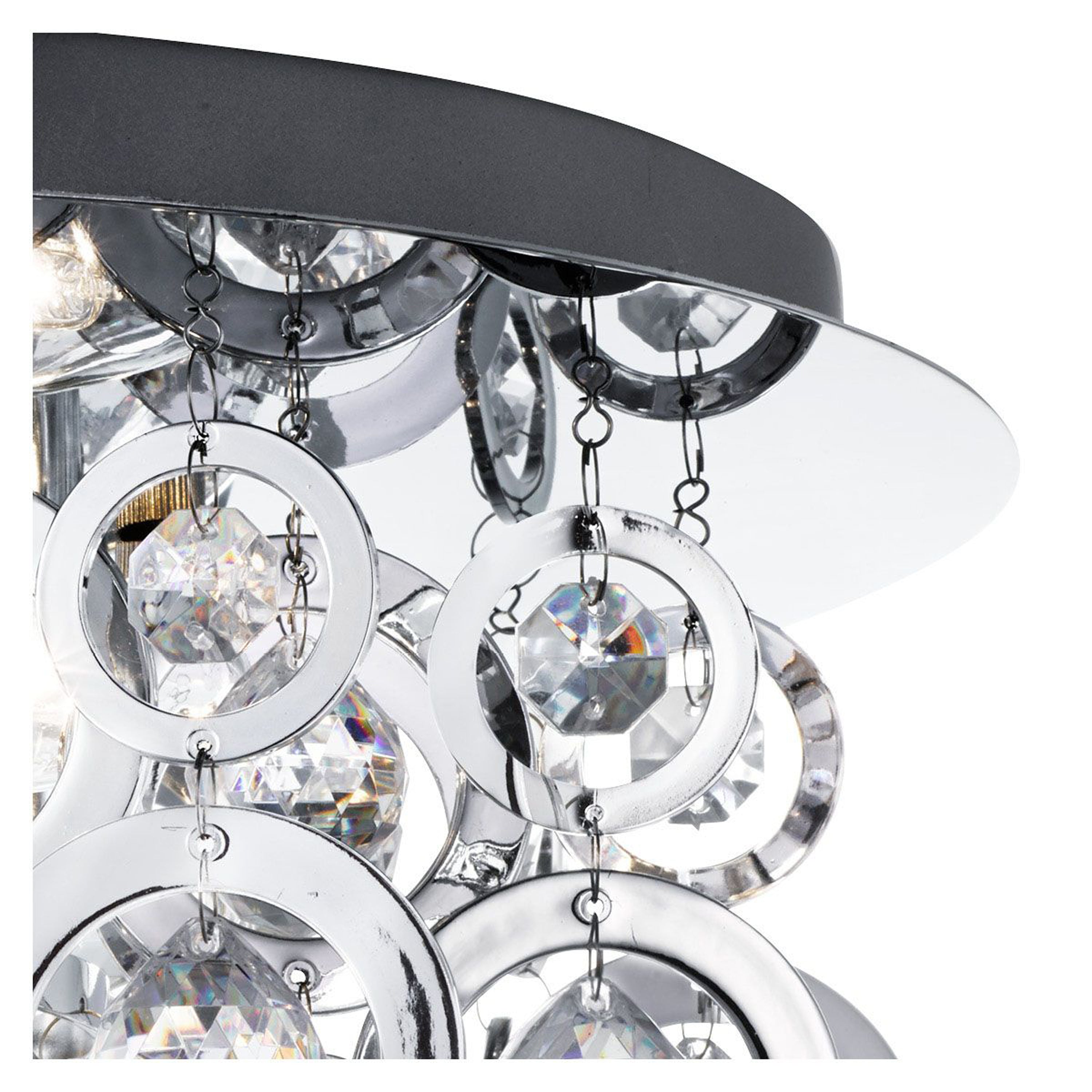 Searchlight Newton 3 Light Flush - Chrome & Acrylic