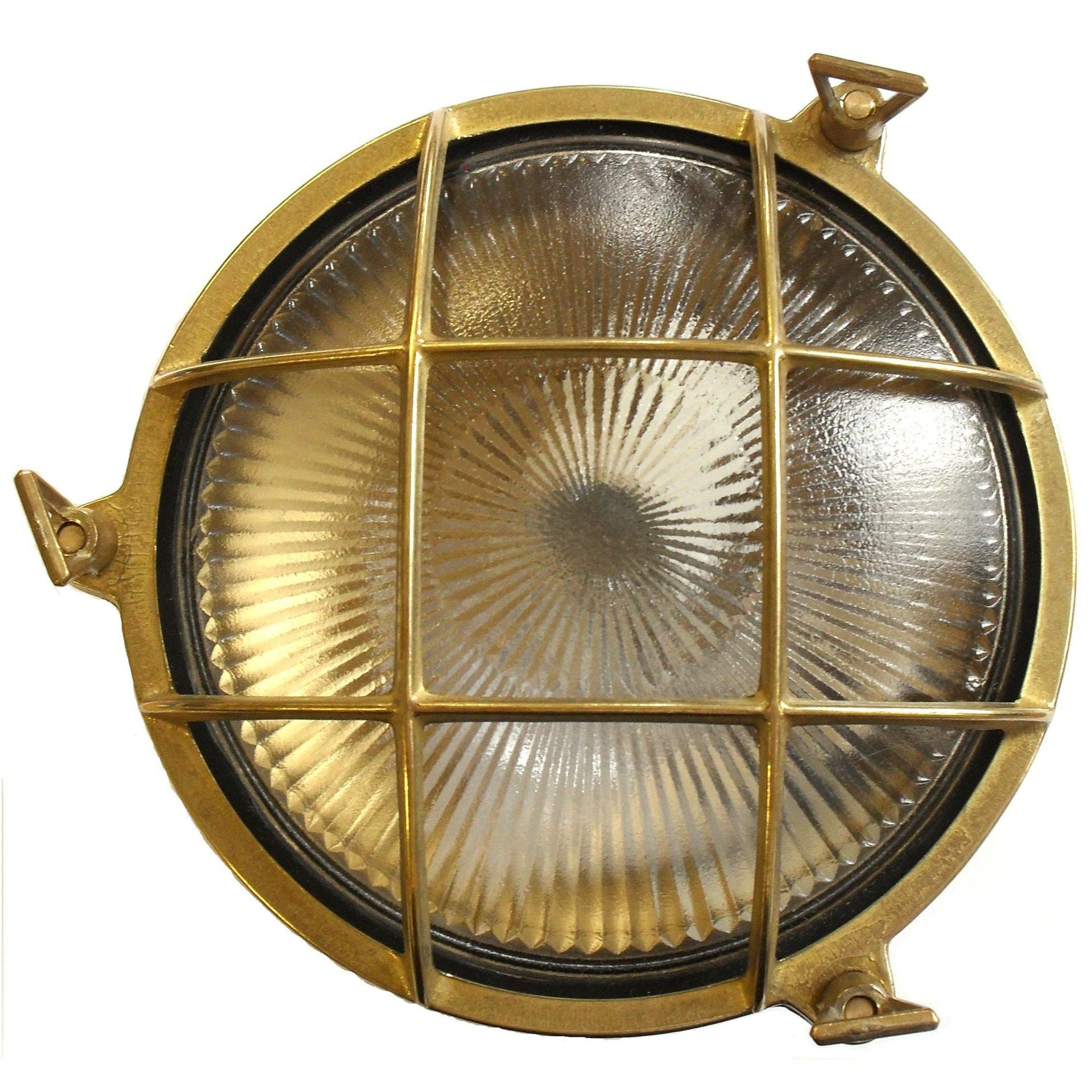 Navigator Small Porthole Bulkhead Wall Light - Raw Brass
