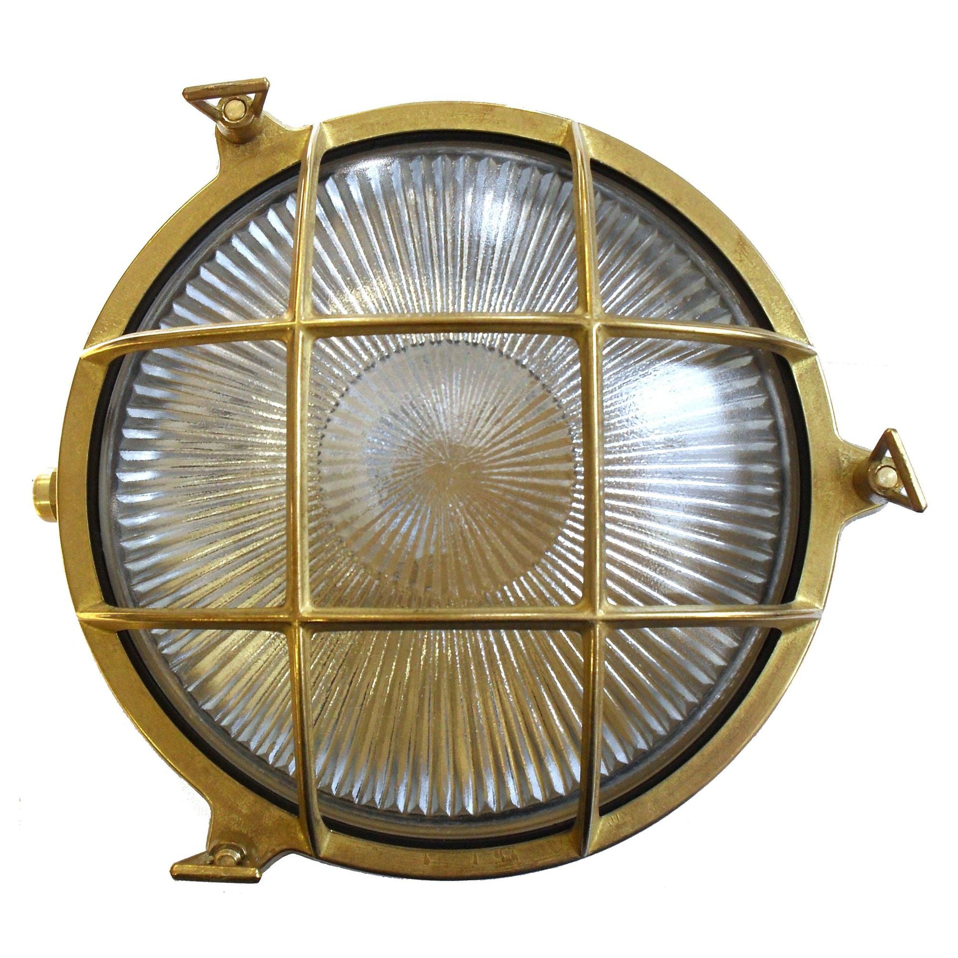 Navigator Large Porthole Bulkhead Wall Light - Raw Brass