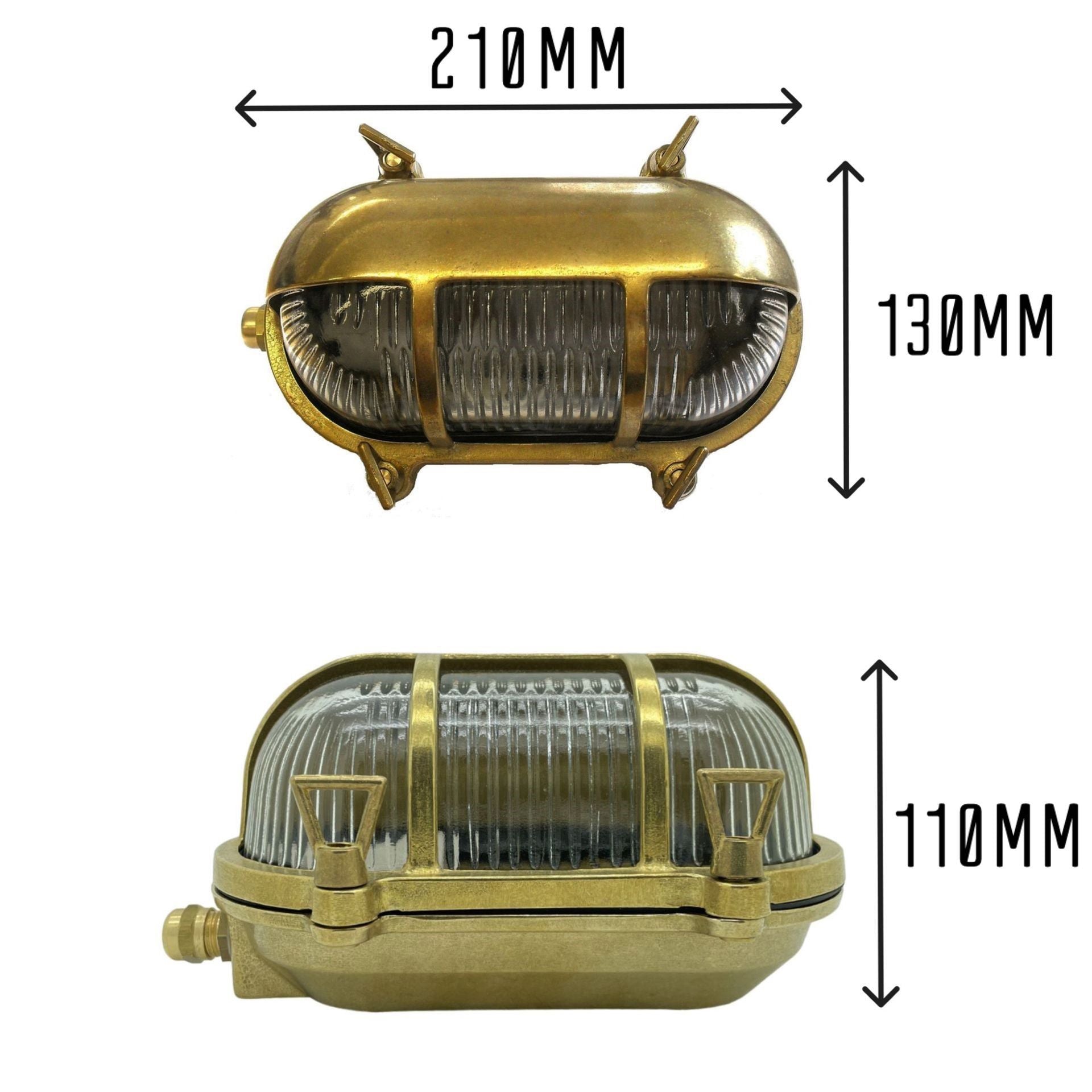 Navigator Palaemon Eyelid Bulkhead Wall Light - Raw Brass