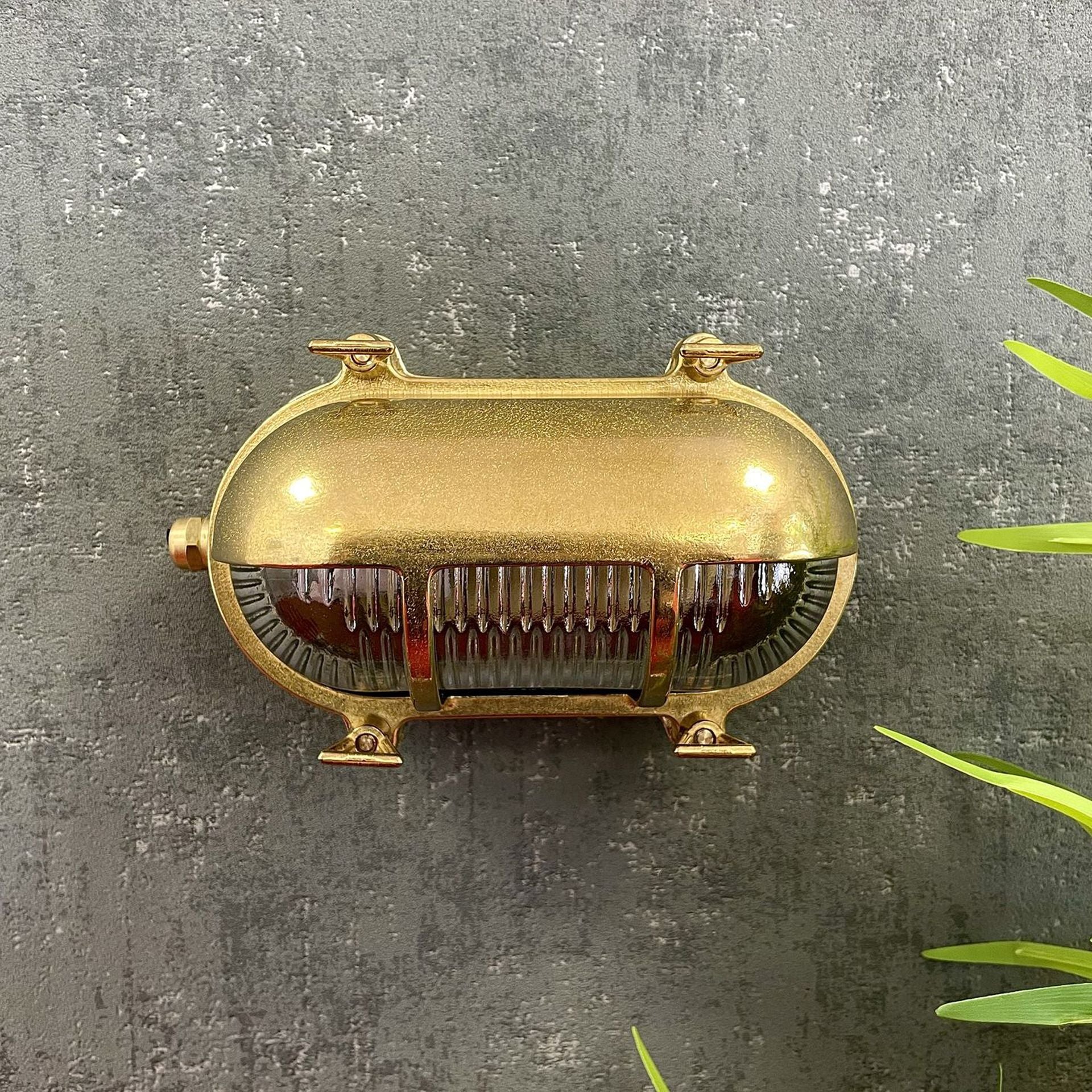 Navigator Palaemon Eyelid Bulkhead Wall Light - Raw Brass