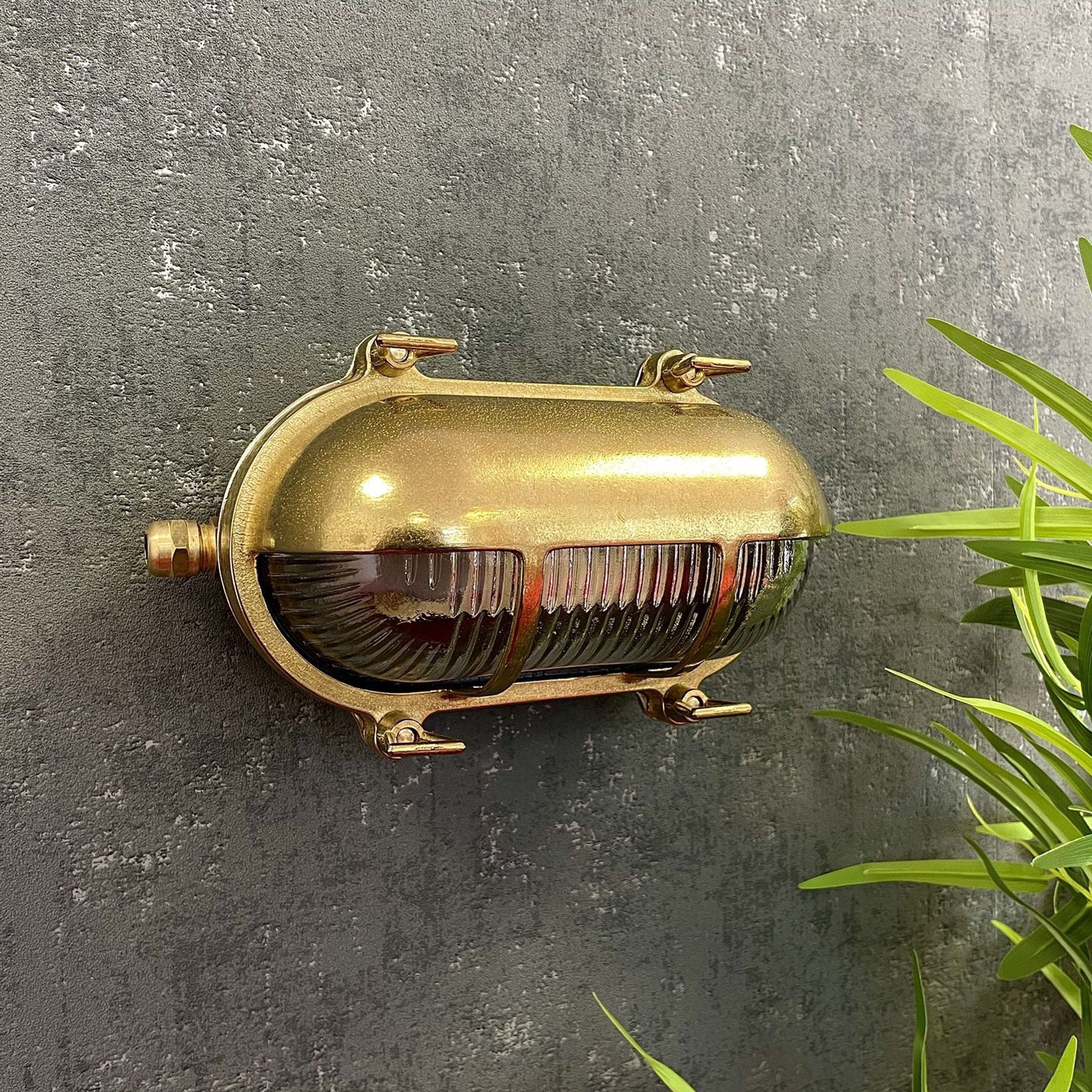 Navigator Palaemon Eyelid Bulkhead Wall Light - Raw Brass