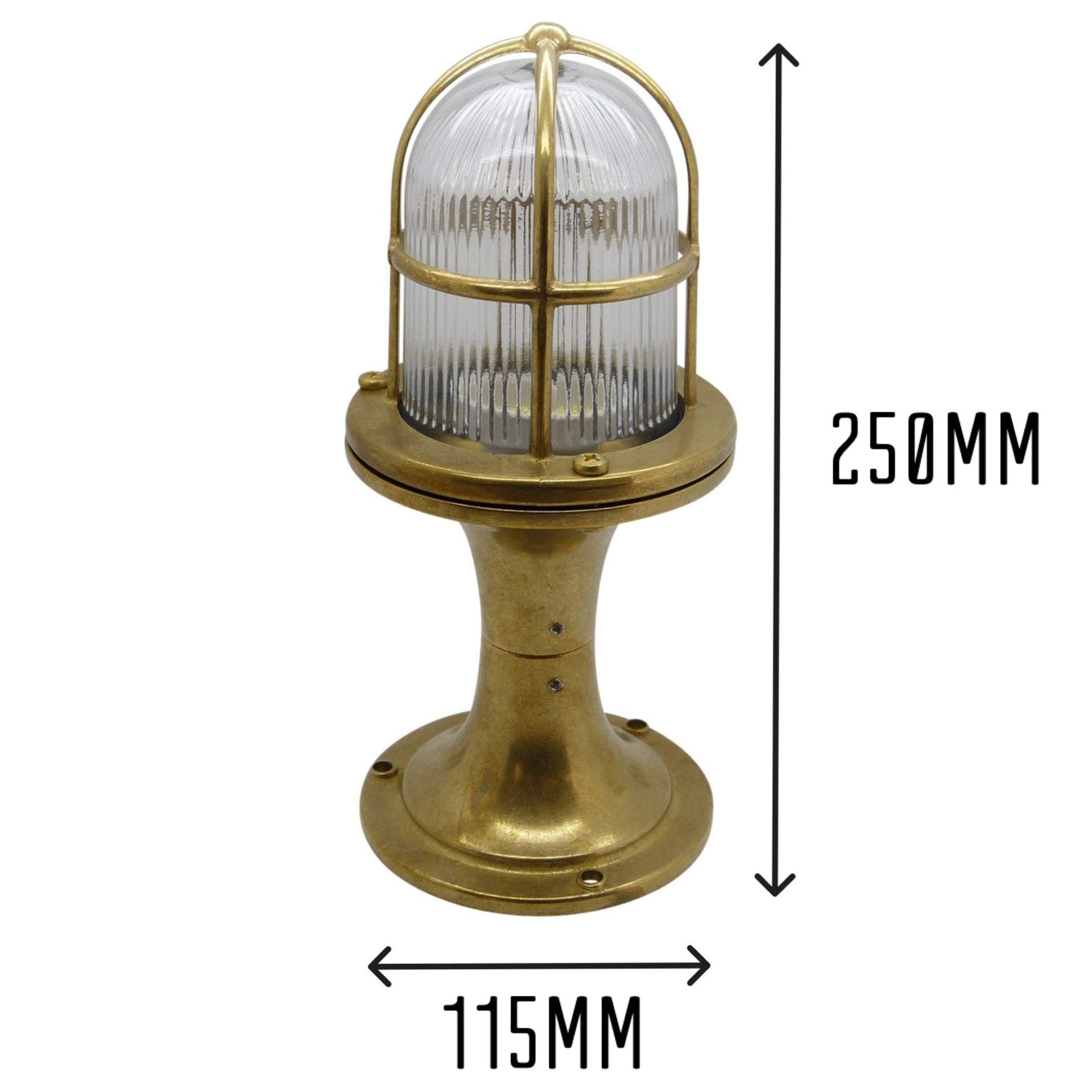 Navigator Wellington Post Lantern - Raw Brass