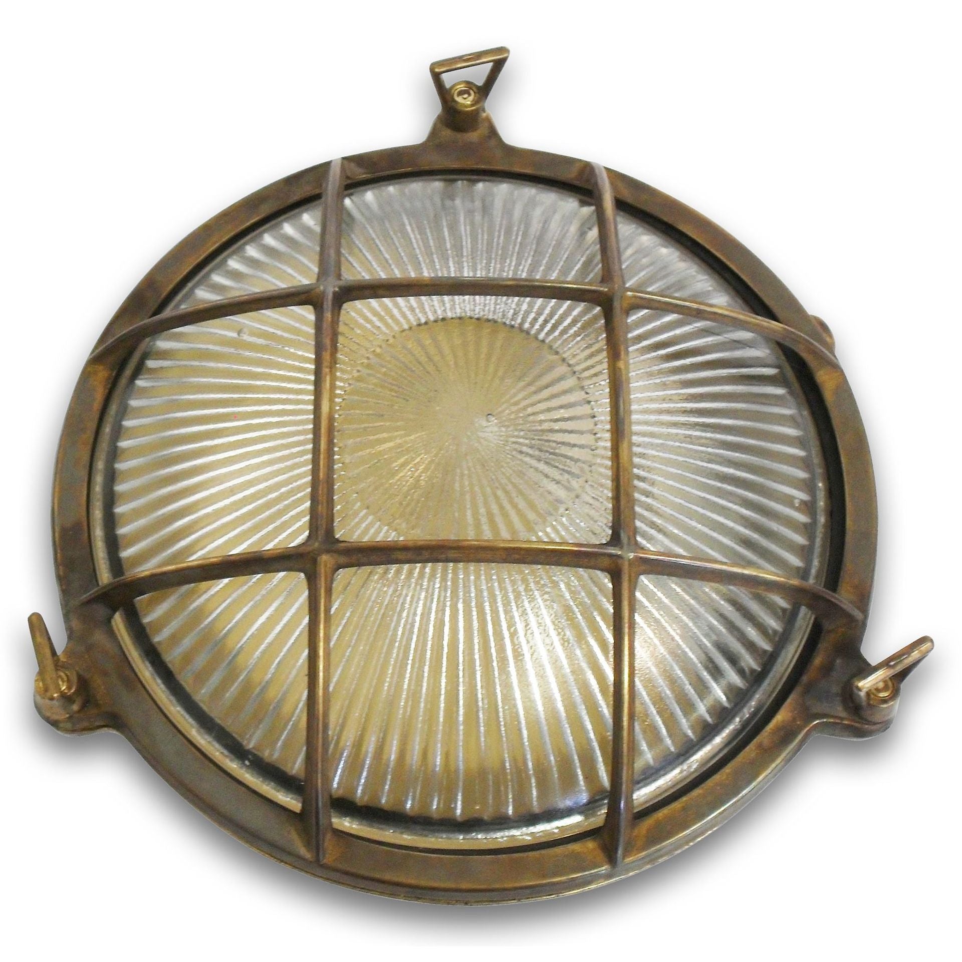 Navigator Small Porthole Bulkhead Wall Light - Antique Brass