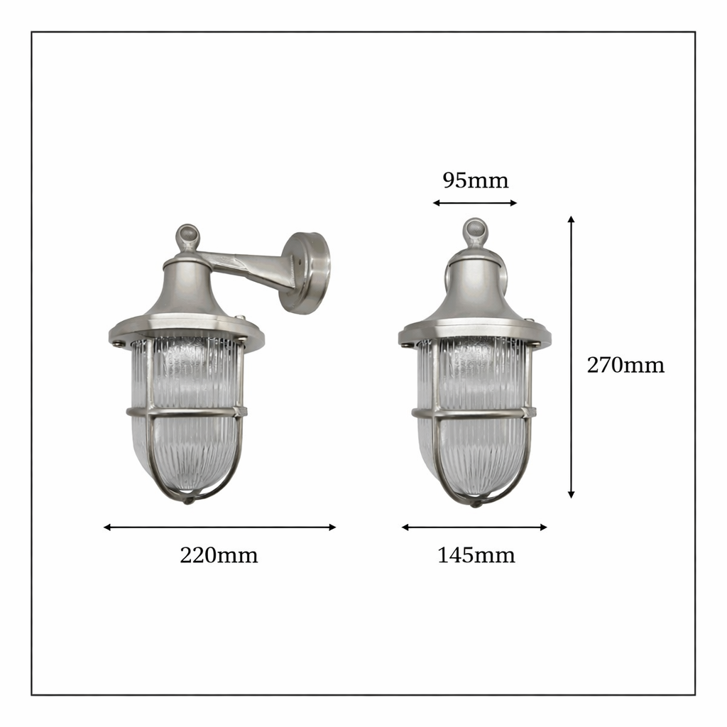 Navigator Tiller Wall Lantern - Satin Nickel