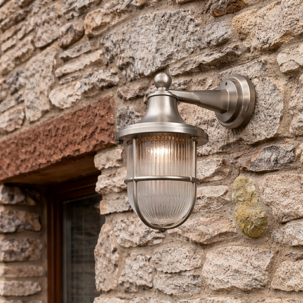 Navigator Tiller Wall Lantern - Satin Nickel