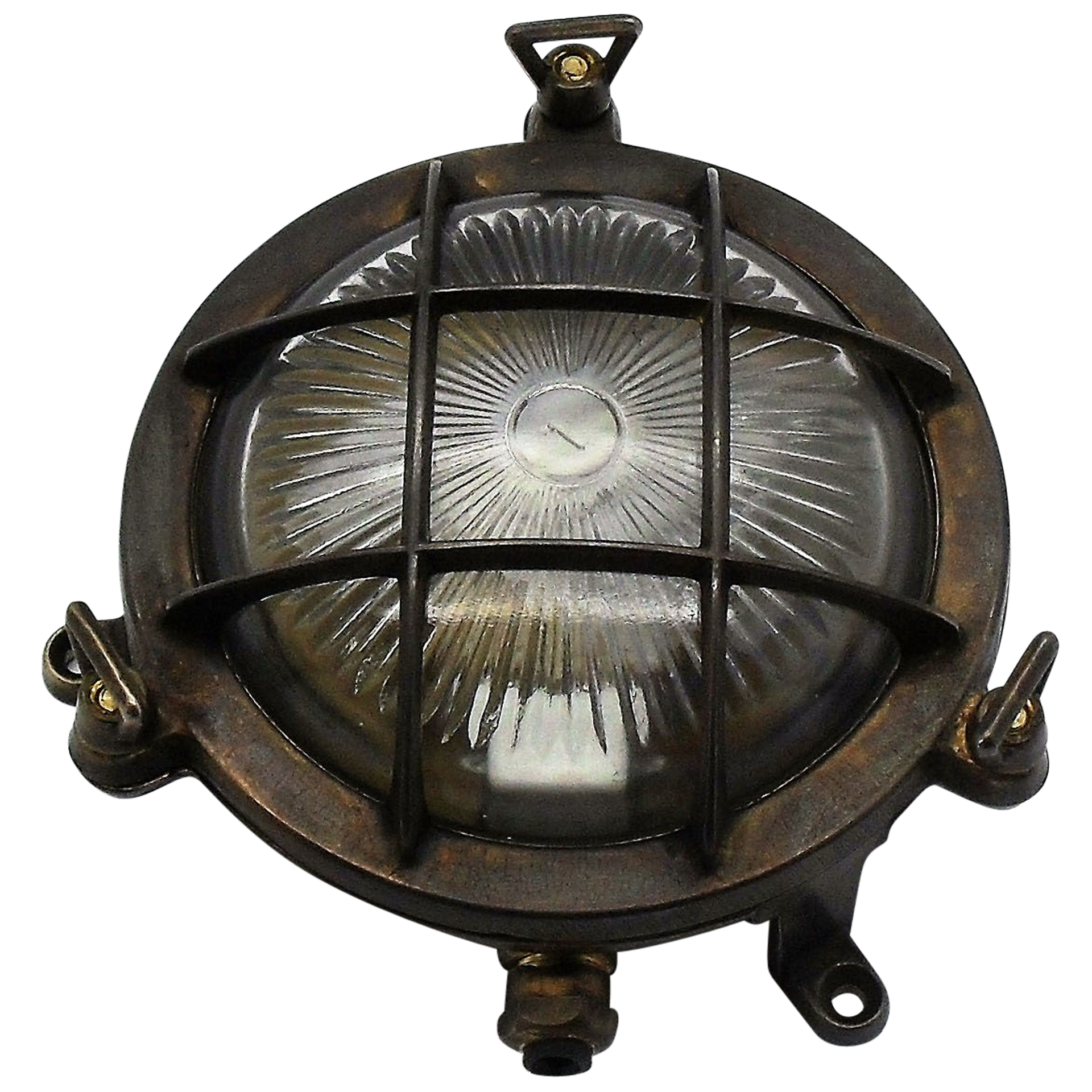 Navigator Mini Porthole Bulkhead Wall Light - Antique Brass