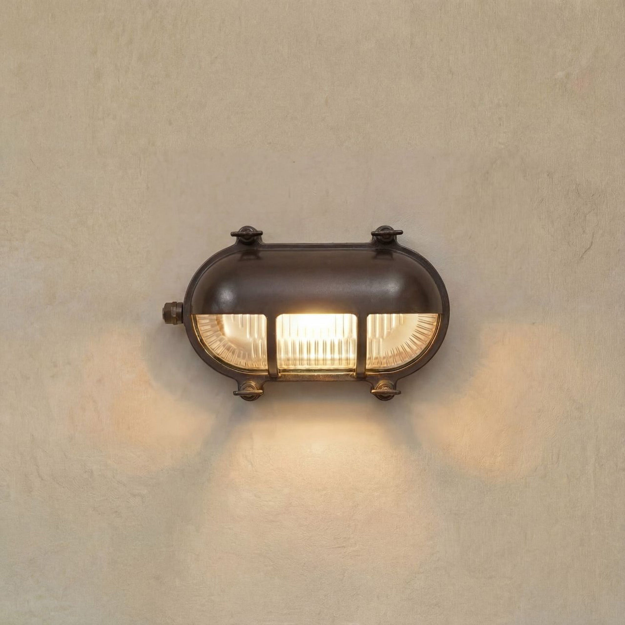 Navigator Palaemon Bulkhead Wall Light - Antique Brass