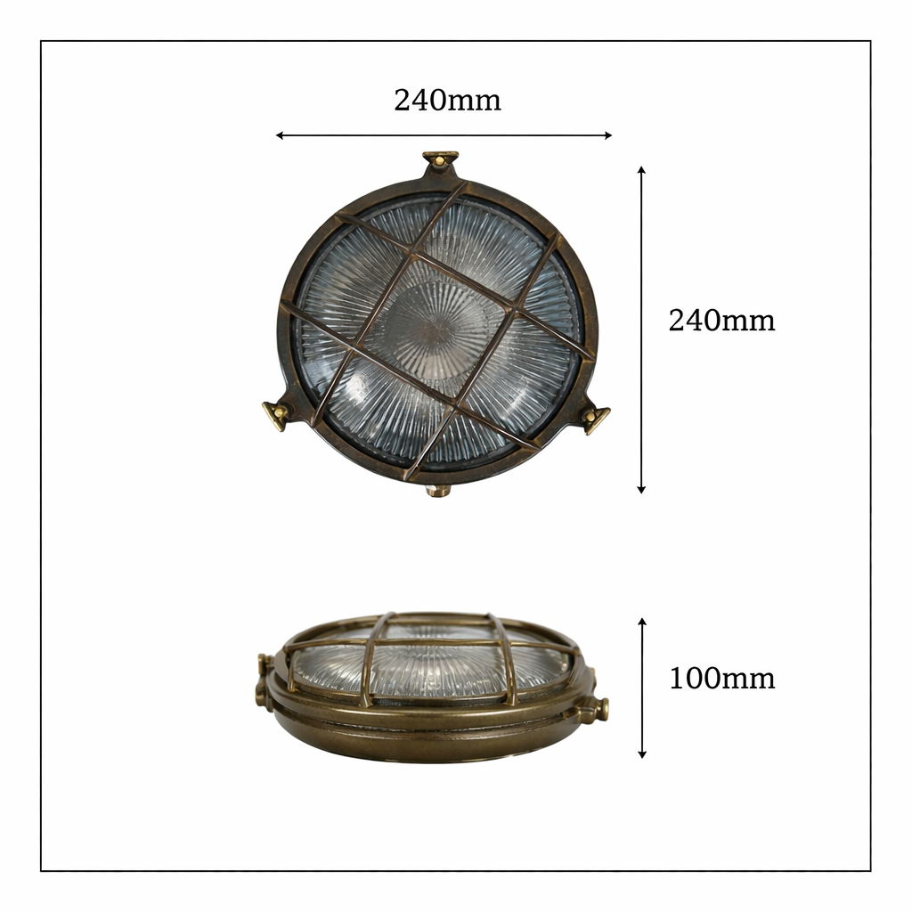 Navigator Grand Cabin Bulkhead Wall Light - Antique Brass