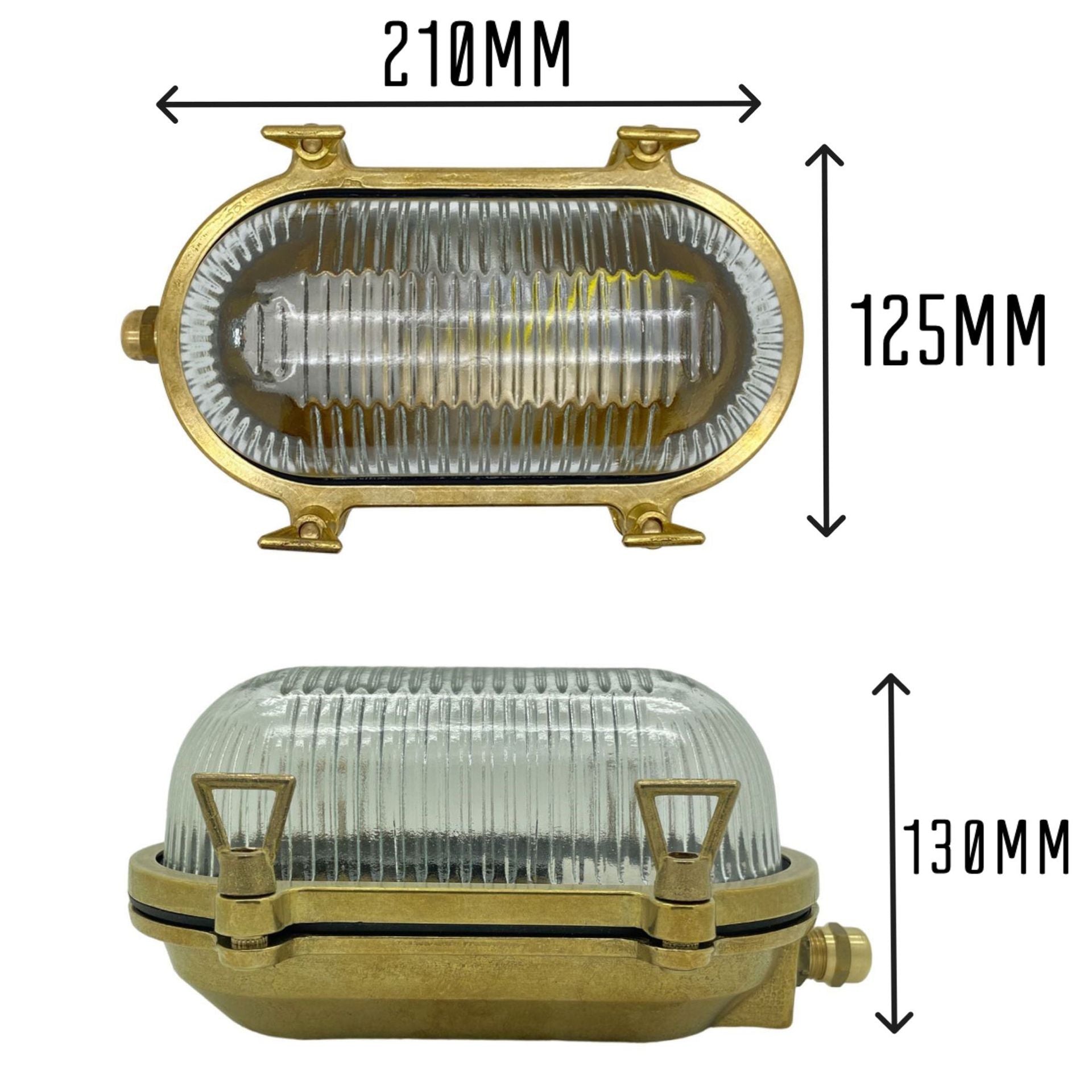 Navigator Small Standard Bulkhead Wall Light Plain - Raw Brass