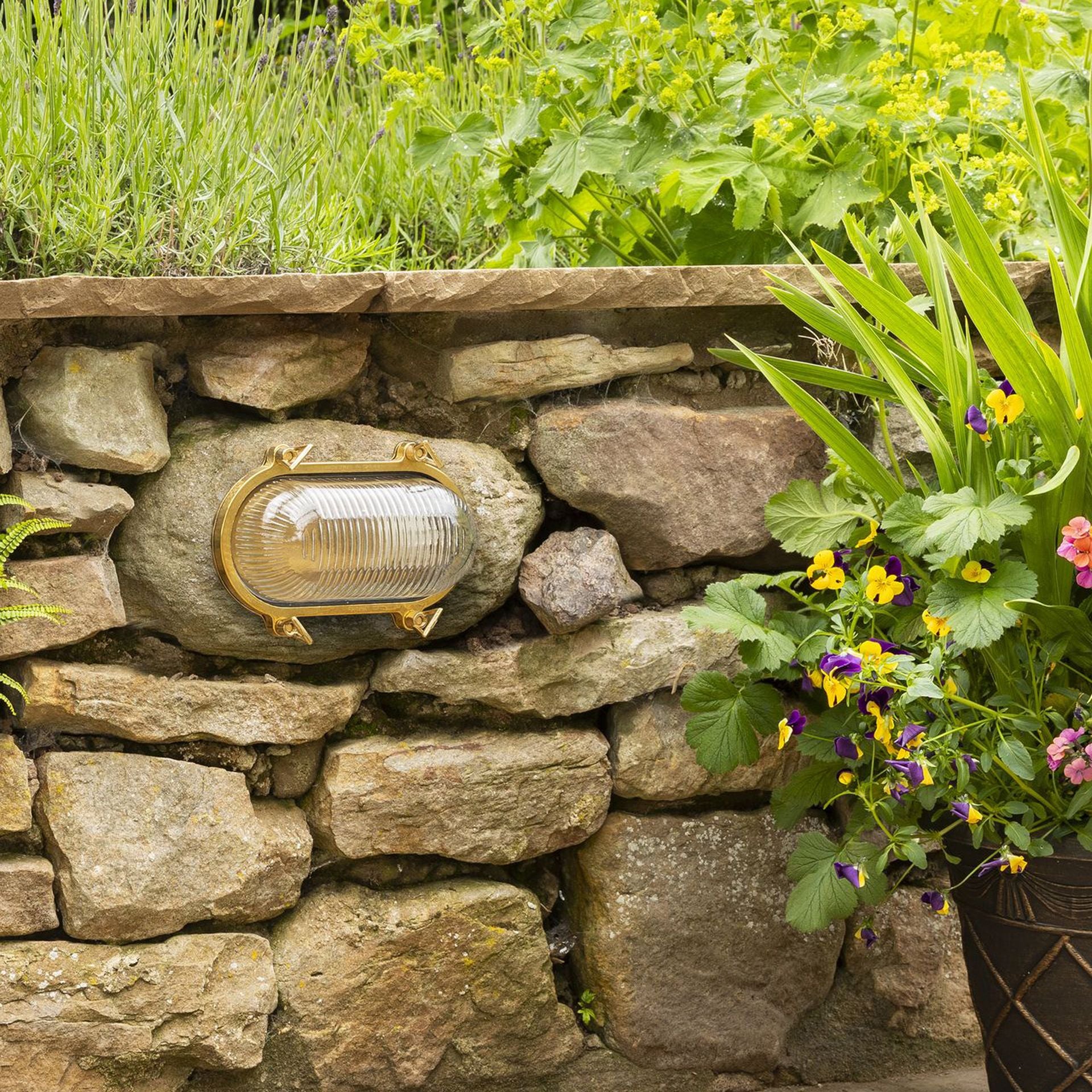 Navigator Small Standard Bulkhead Wall Light Plain - Raw Brass