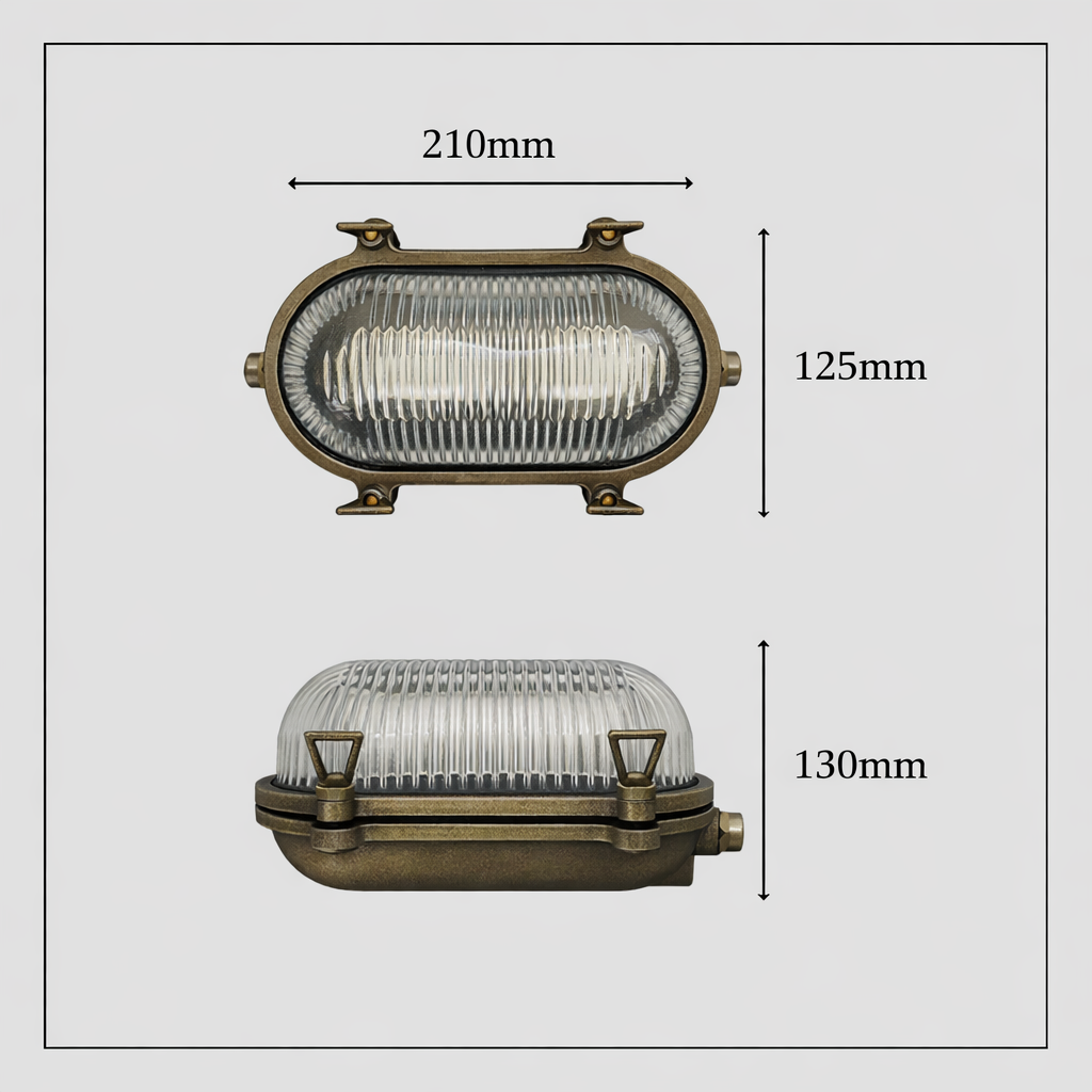 Navigator Small Siren Bulkhead Wall Light - Antique Brass