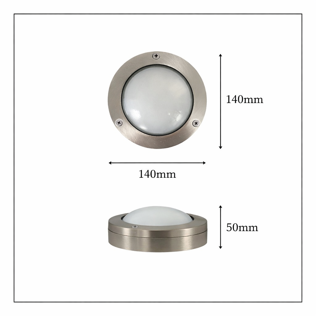 Navigator Marina Circular Bulkhead Wall Light - Satin Nickel