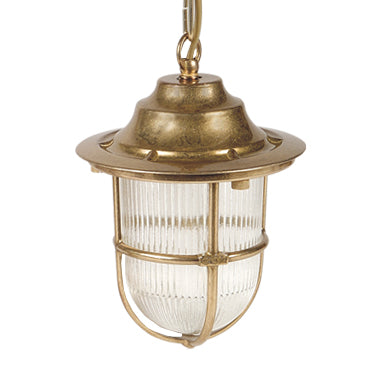 Navigator Hull Guard Pendant Lantern - Raw Brass