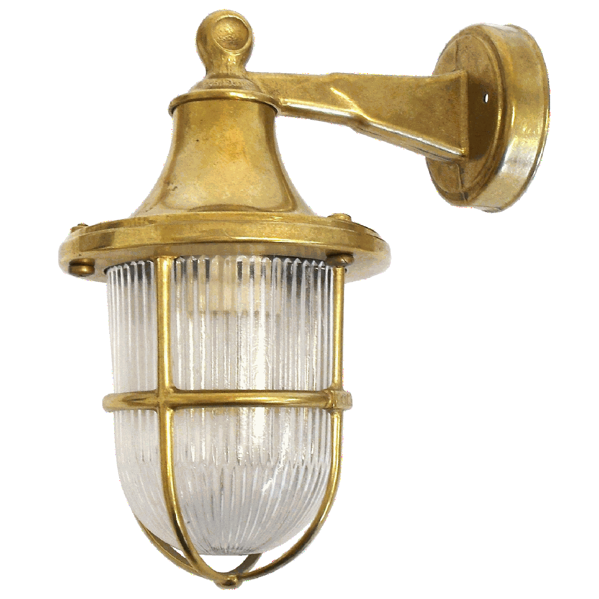 Navigator Tiller Wall Lantern - Raw Brass