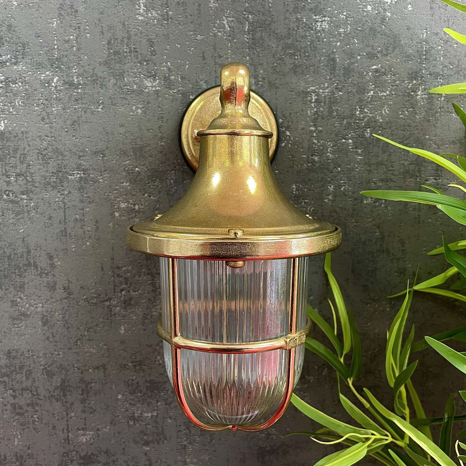 Navigator Tiller Wall Lantern - Raw Brass