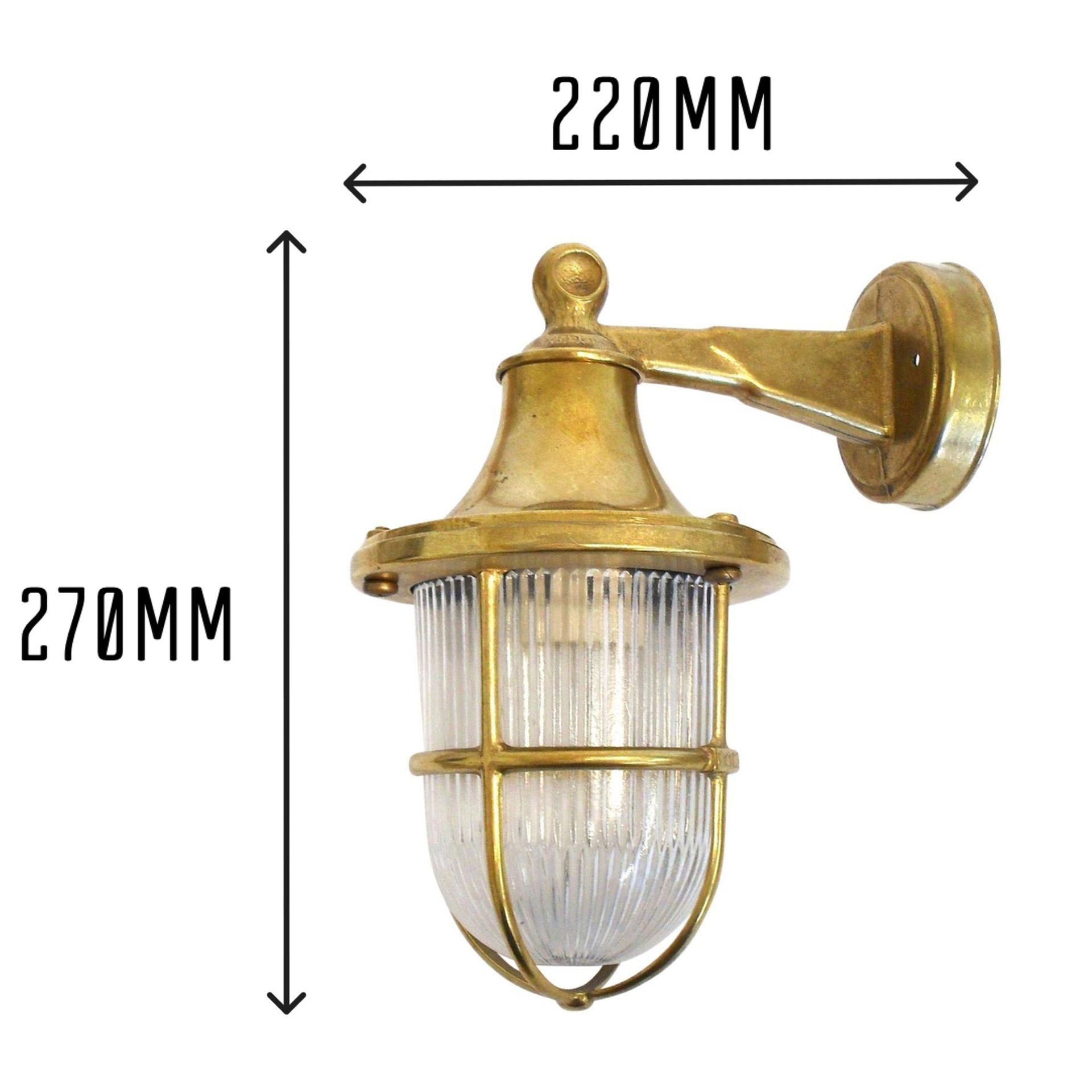 Navigator Tiller Wall Lantern - Raw Brass