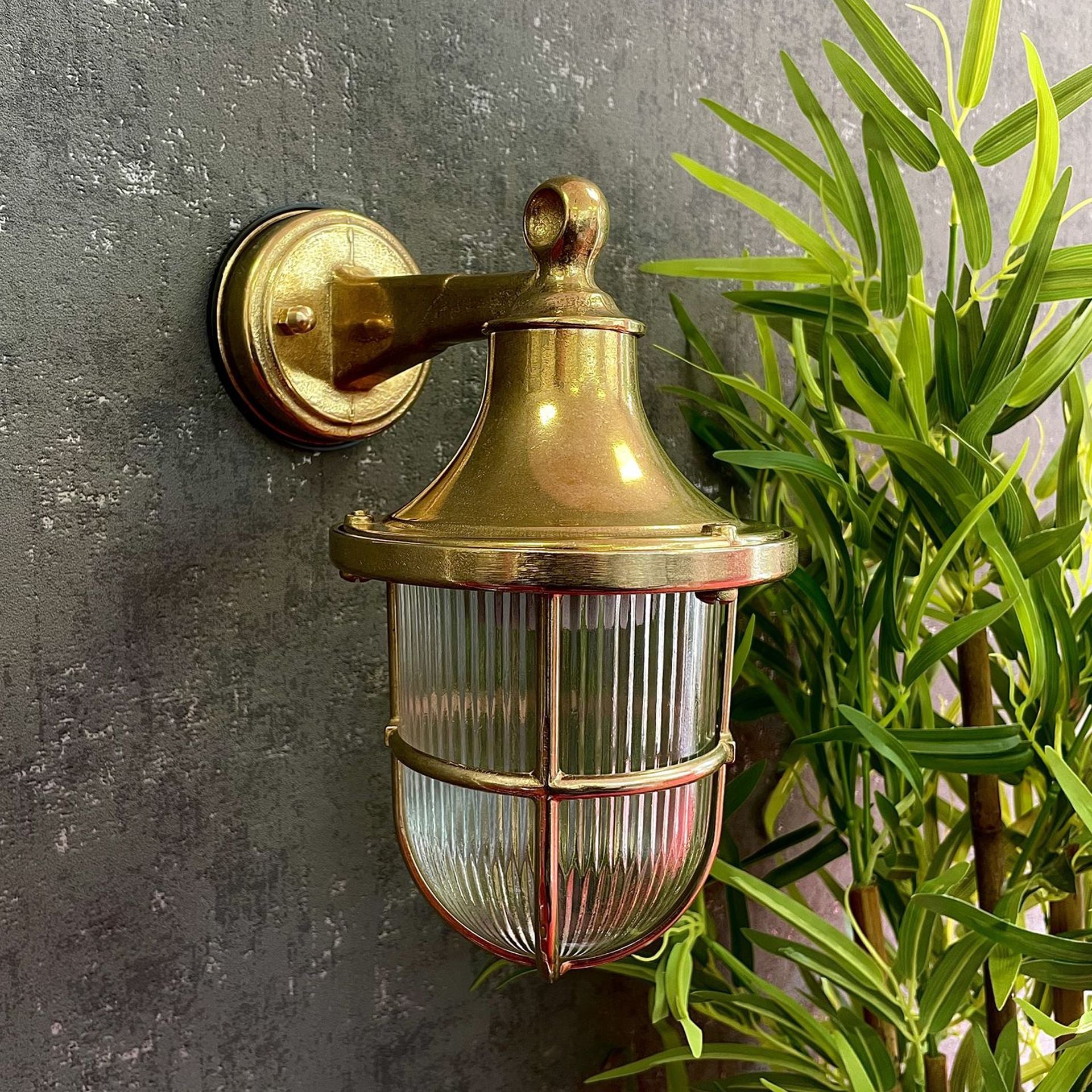 Navigator Tiller Wall Lantern - Raw Brass