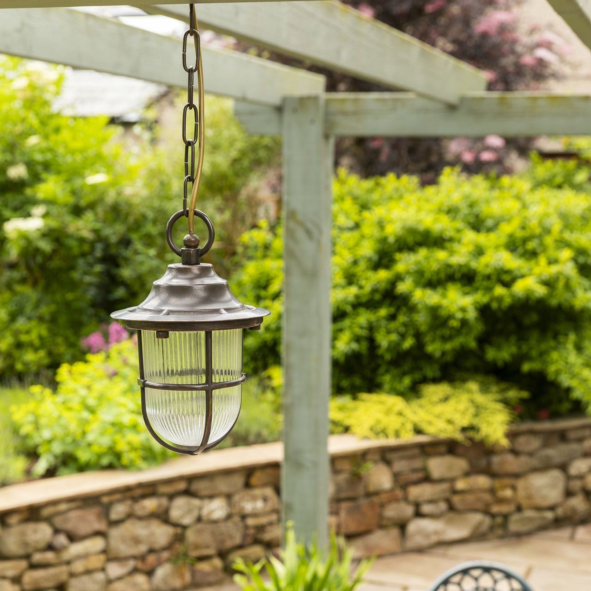 Navigator Hull Guard Pendant Lantern - Antique Brass