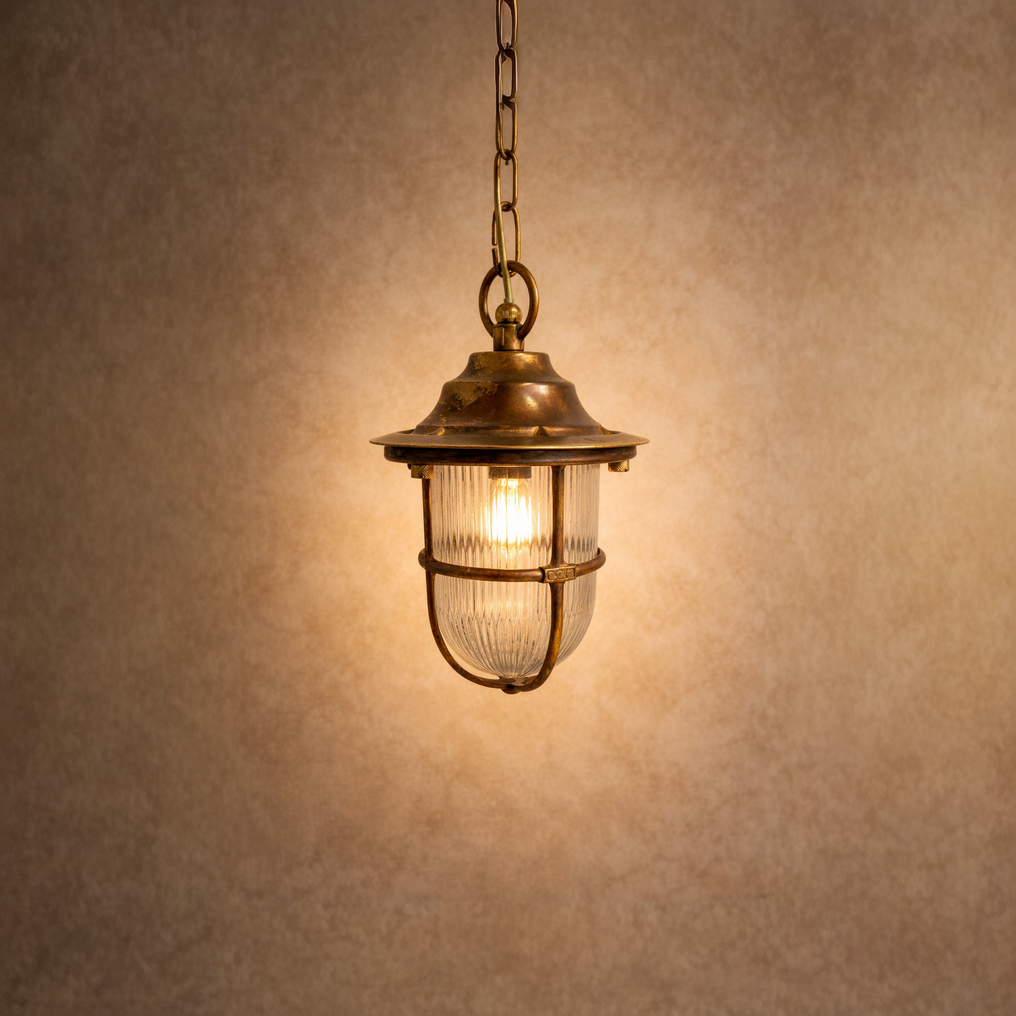 Navigator Hull Guard Pendant Lantern - Antique Brass