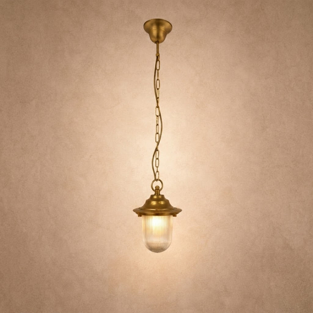 Navigator Hull Pendant Lantern - Raw Brass