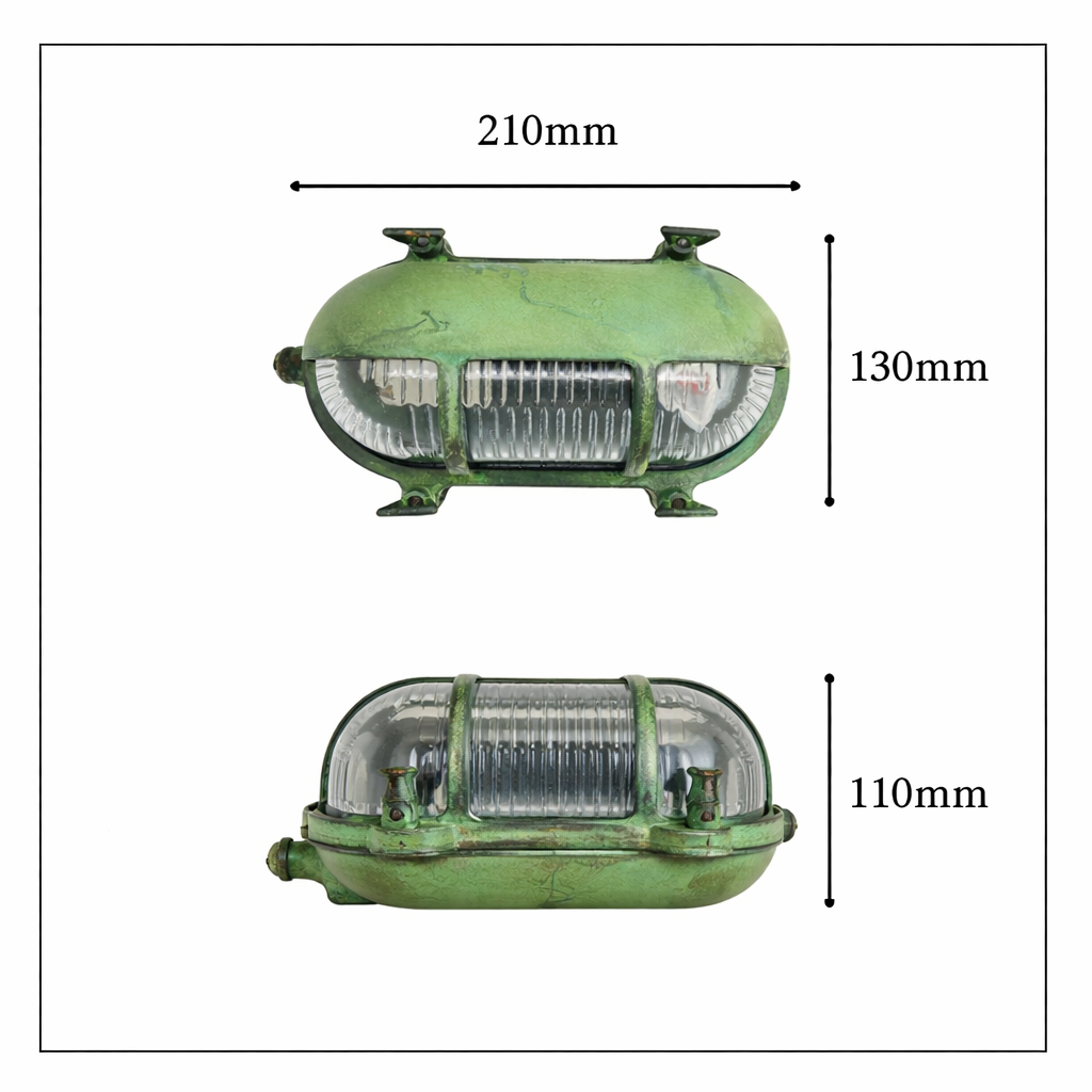 Navigator Palaemon Bulkhead Wall Light - Verdigris
