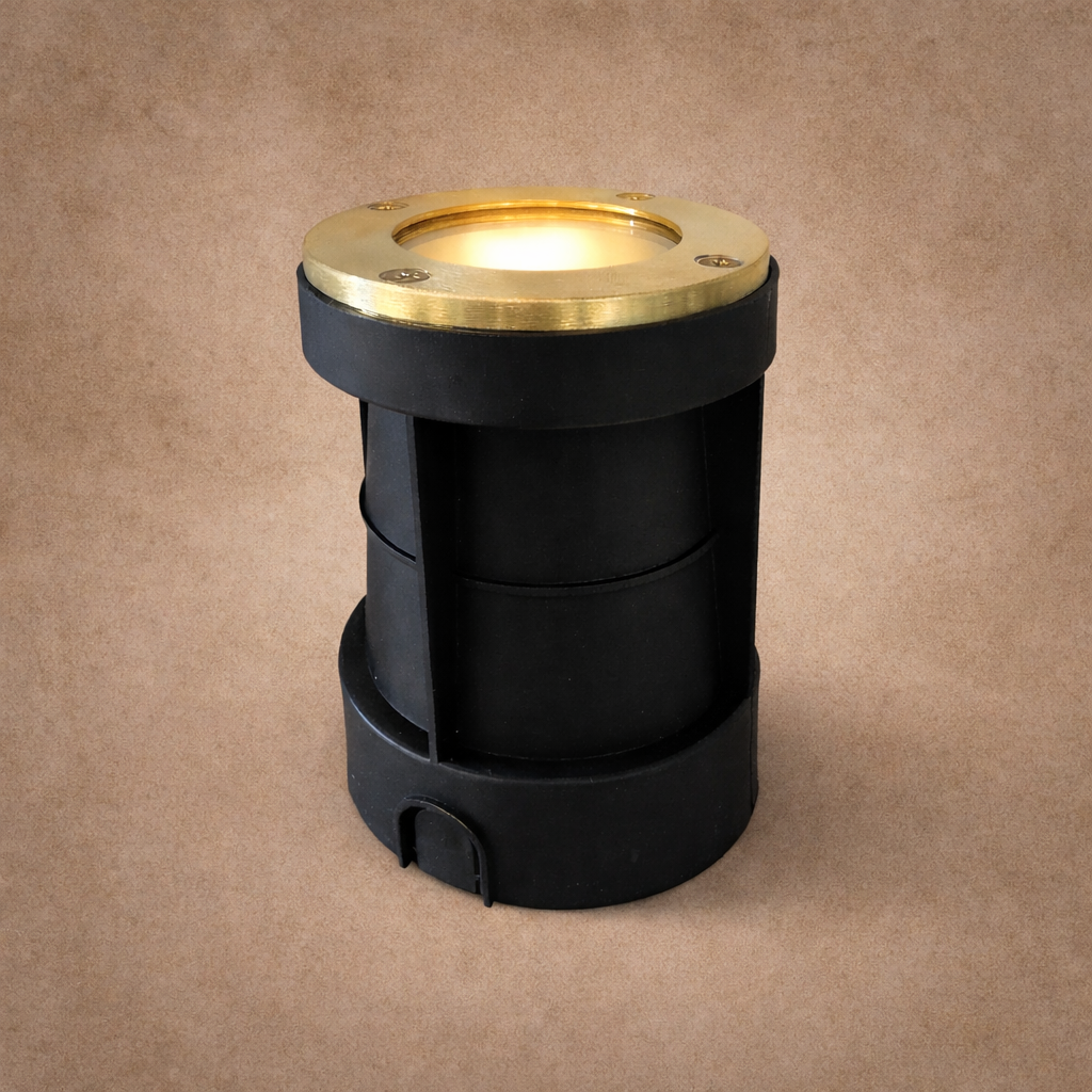 Navigator Bertha Recessed Ground Light - Raw Brass