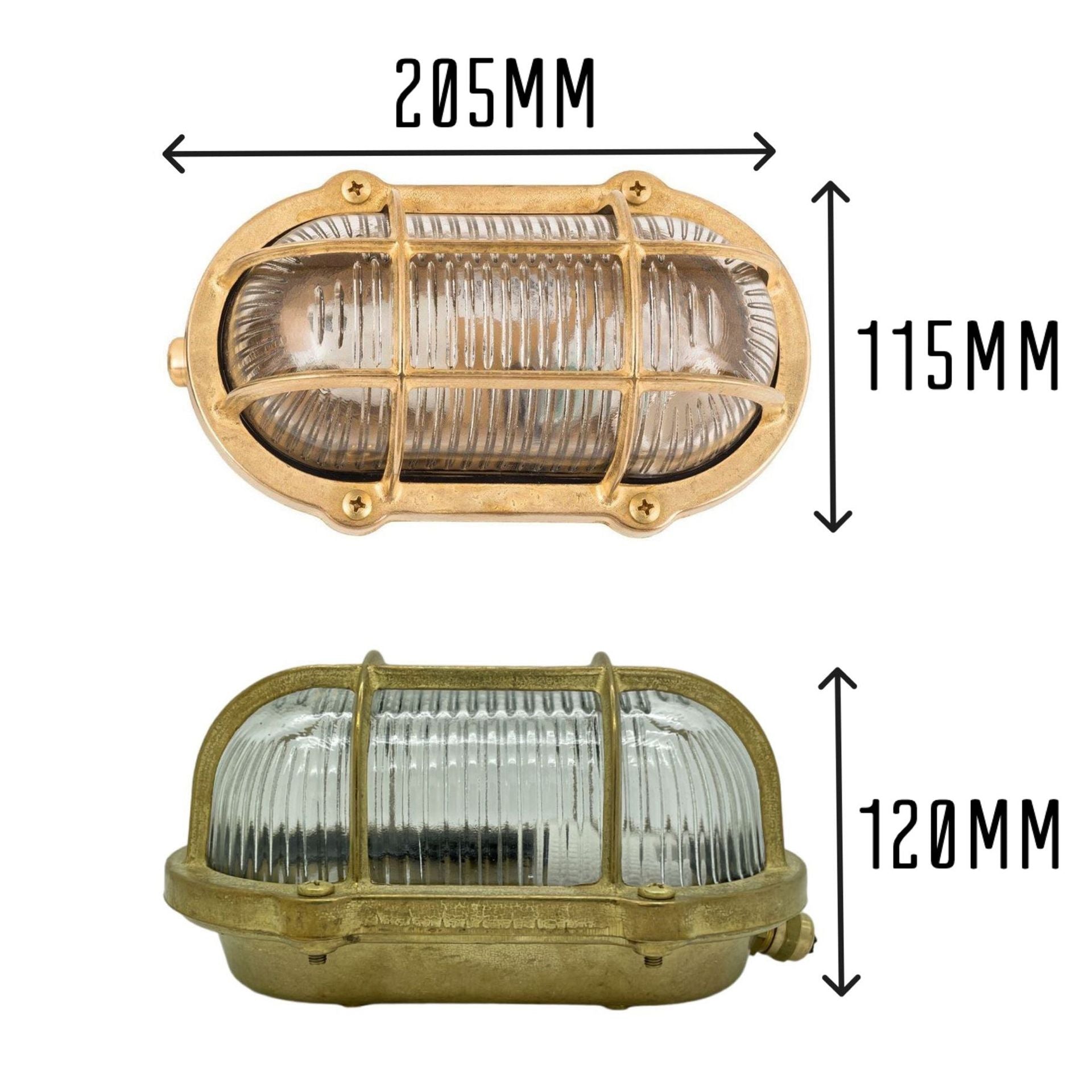 Navigator Commercial Slimline Bulkhead Wall Light - Raw Brass