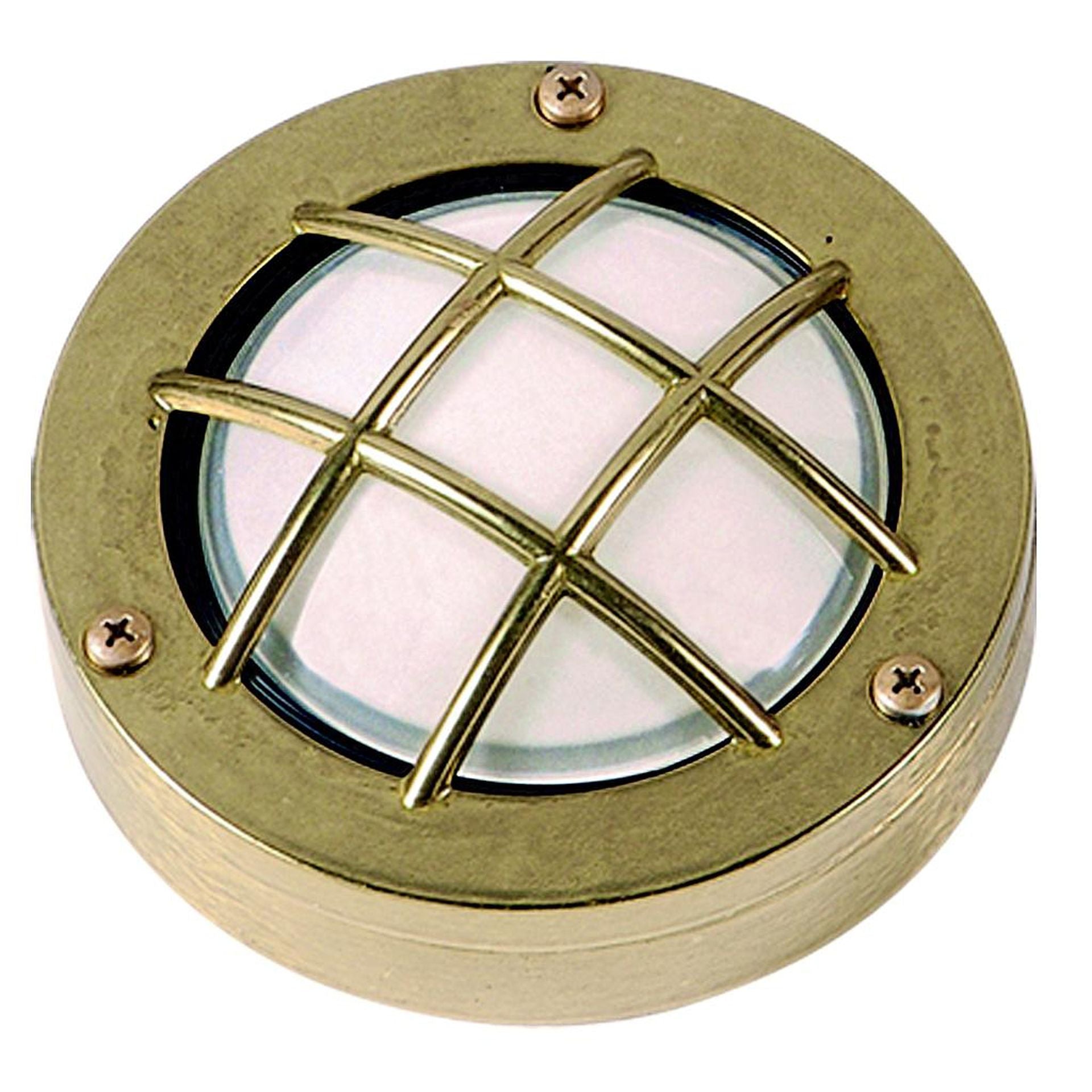 Navigator Compact Mini Circular Bulkhead Wall Light - Raw Brass