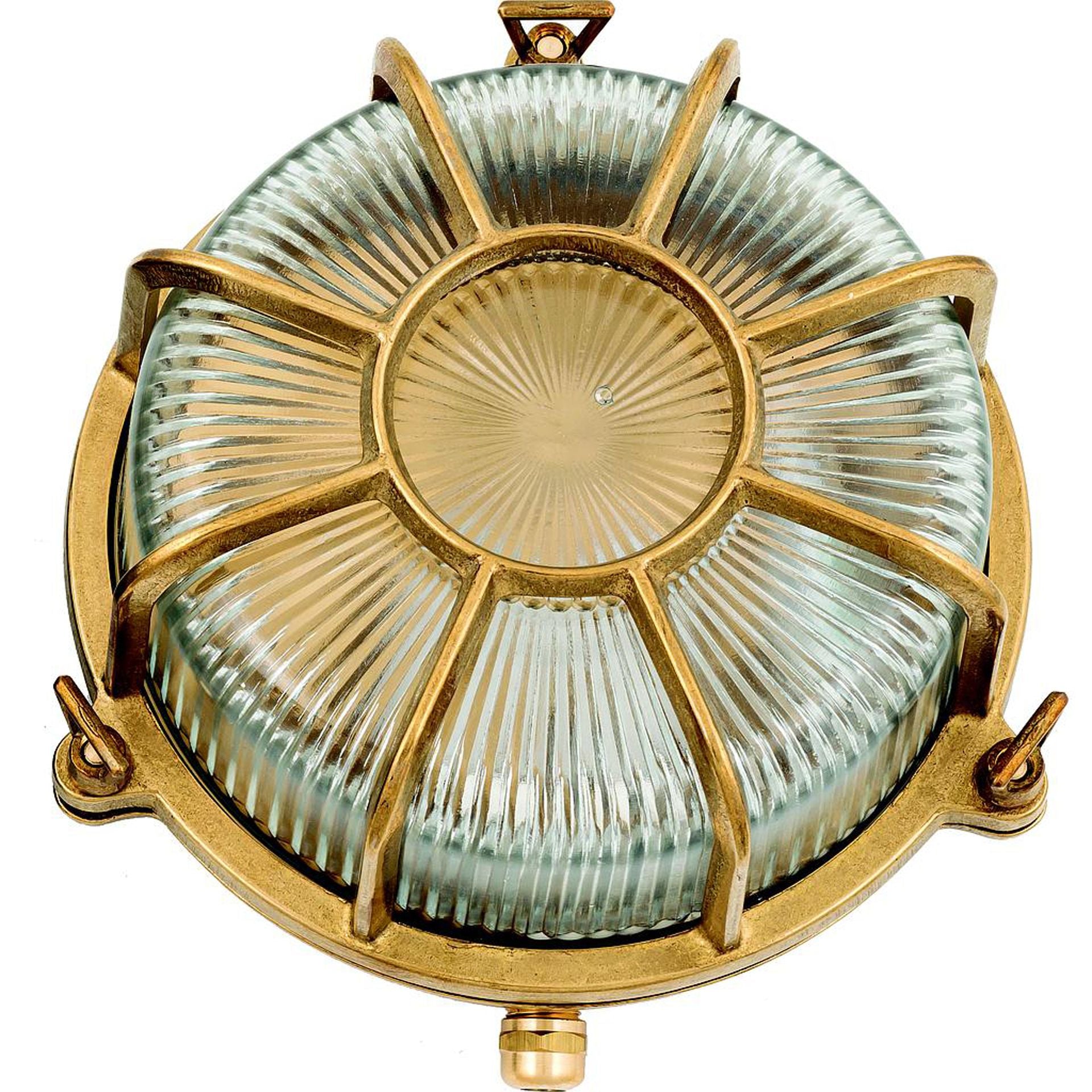 Navigator Extra Large Radial Porthole Bulkhead Wall Light - Raw Brass