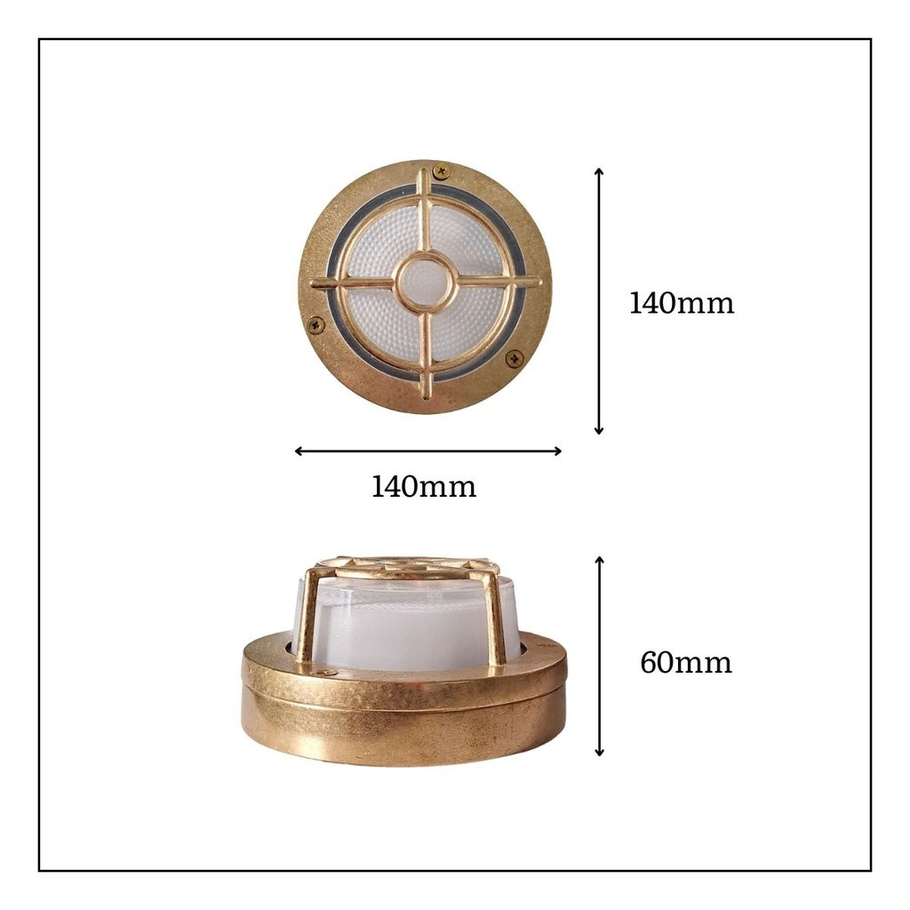Navigator Walkway Guard Light - Raw Brass