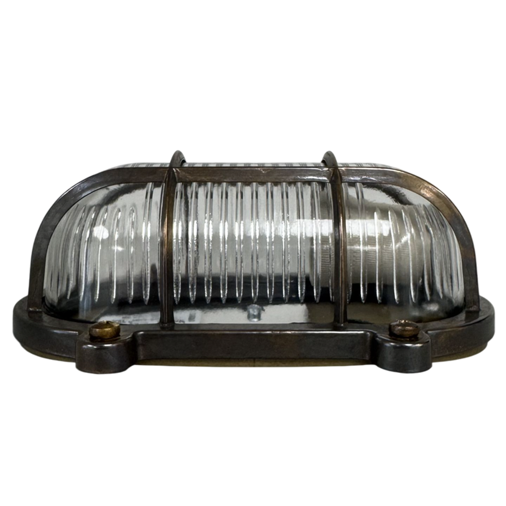 Navigator Standard Bulkhead Wall Light Flush - Antique Brass