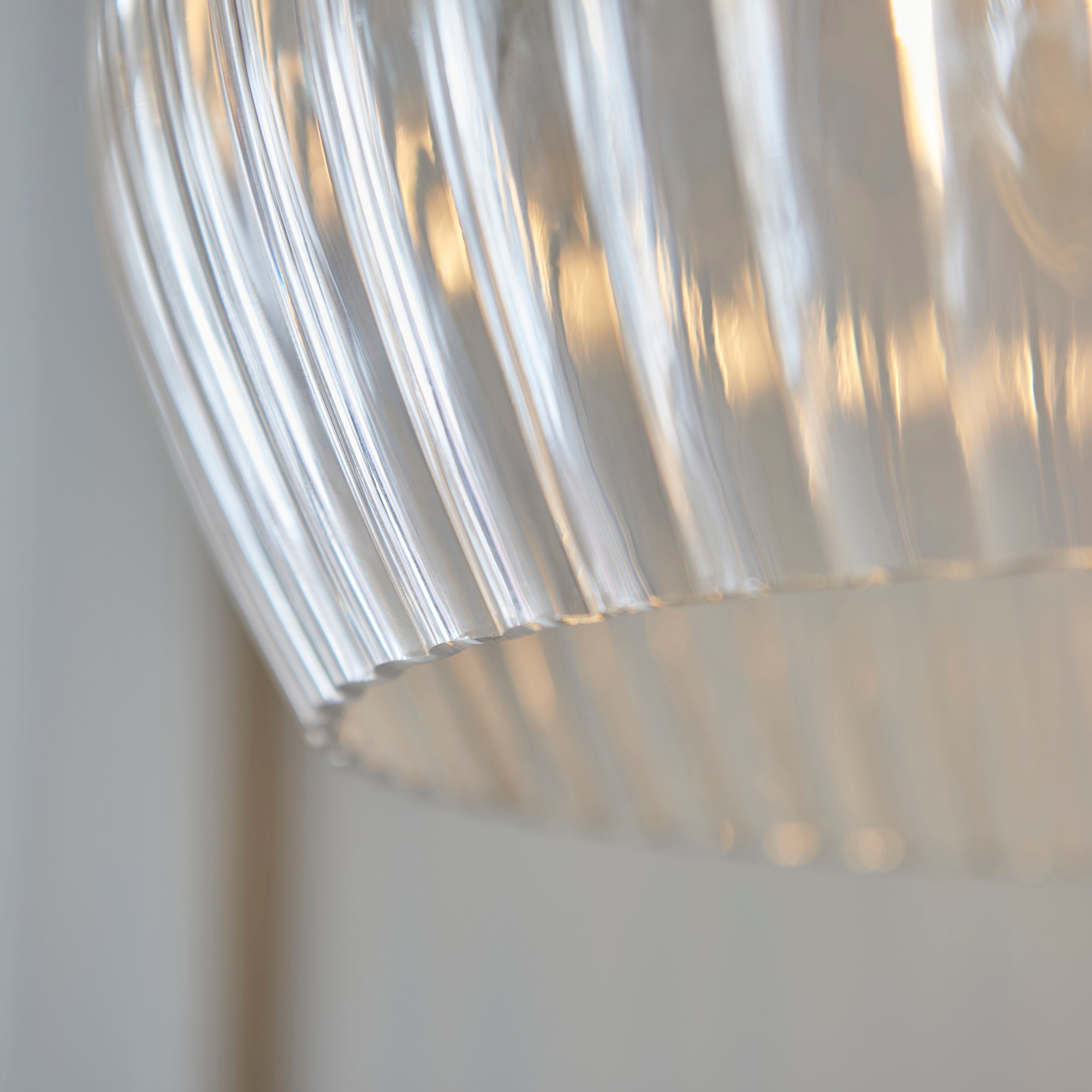 Utopia Finesse Medium Single Pendant - Bright Nickel Plate & Clear Ribbed Glass