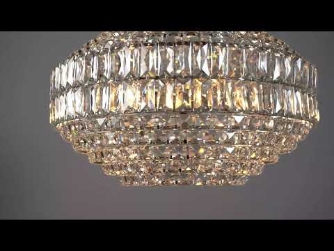 Utopia Celestial 5 Light Pendant - Bright Nickel Plate & Clear Crystal