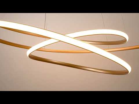 Utopia Ribbon Hoop Pendant - Gold - Extra Large