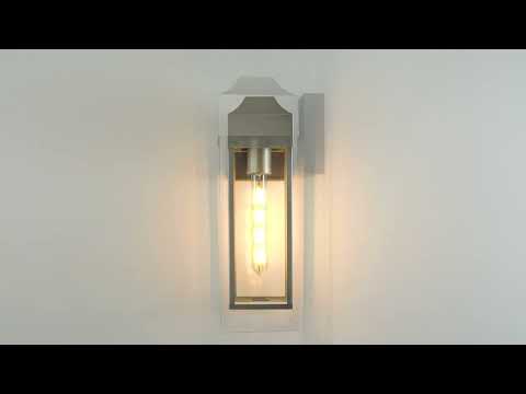 Utopia Alfresco Single Light Wall Lantern - Aged Pewter & Clear Glass