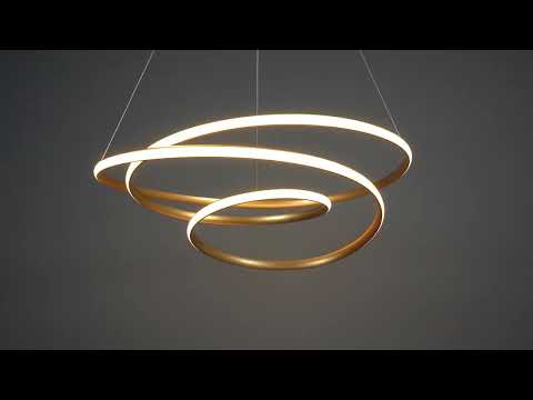 Utopia Ribbon Hoop Pendant - Gold - Large