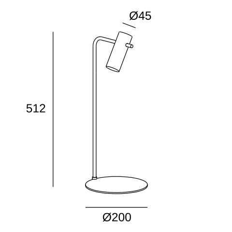 LedsC4 Nude Curved Table Lamp