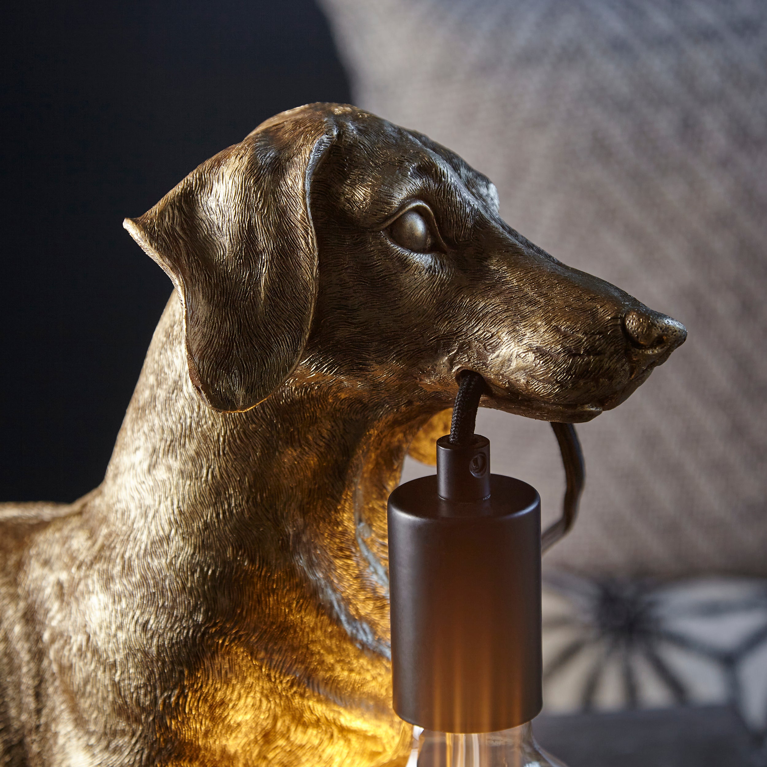 Endon Slinky The Dachshund Table Lamp - Vintage Gold