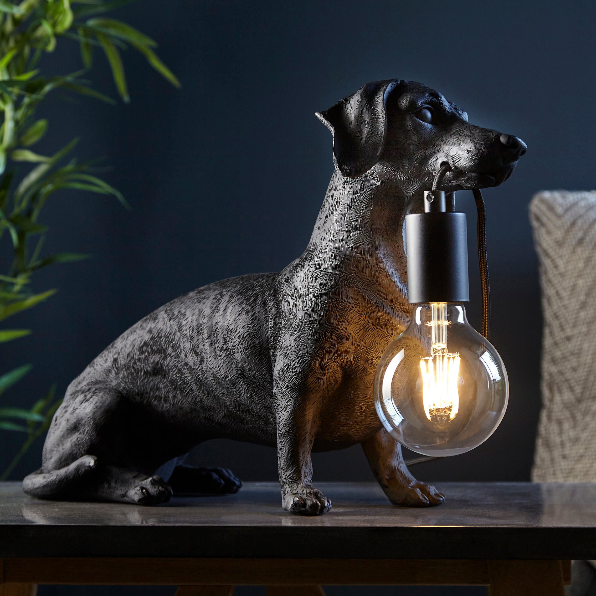 Endon Slinky The Dachshund Table Lamp - Matt Black