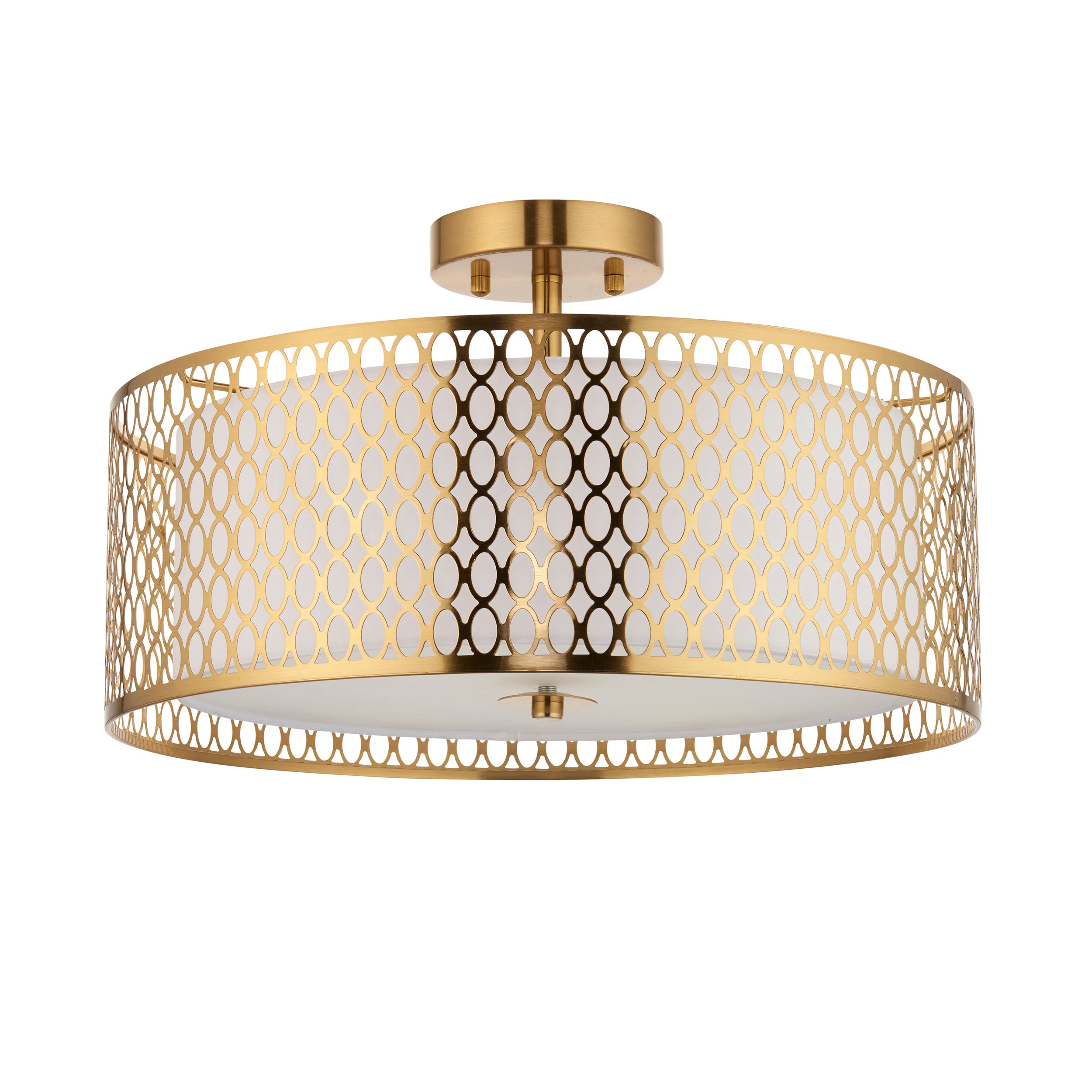 Endon Cordero 3 Light Flush Ceiling - Gold Plate