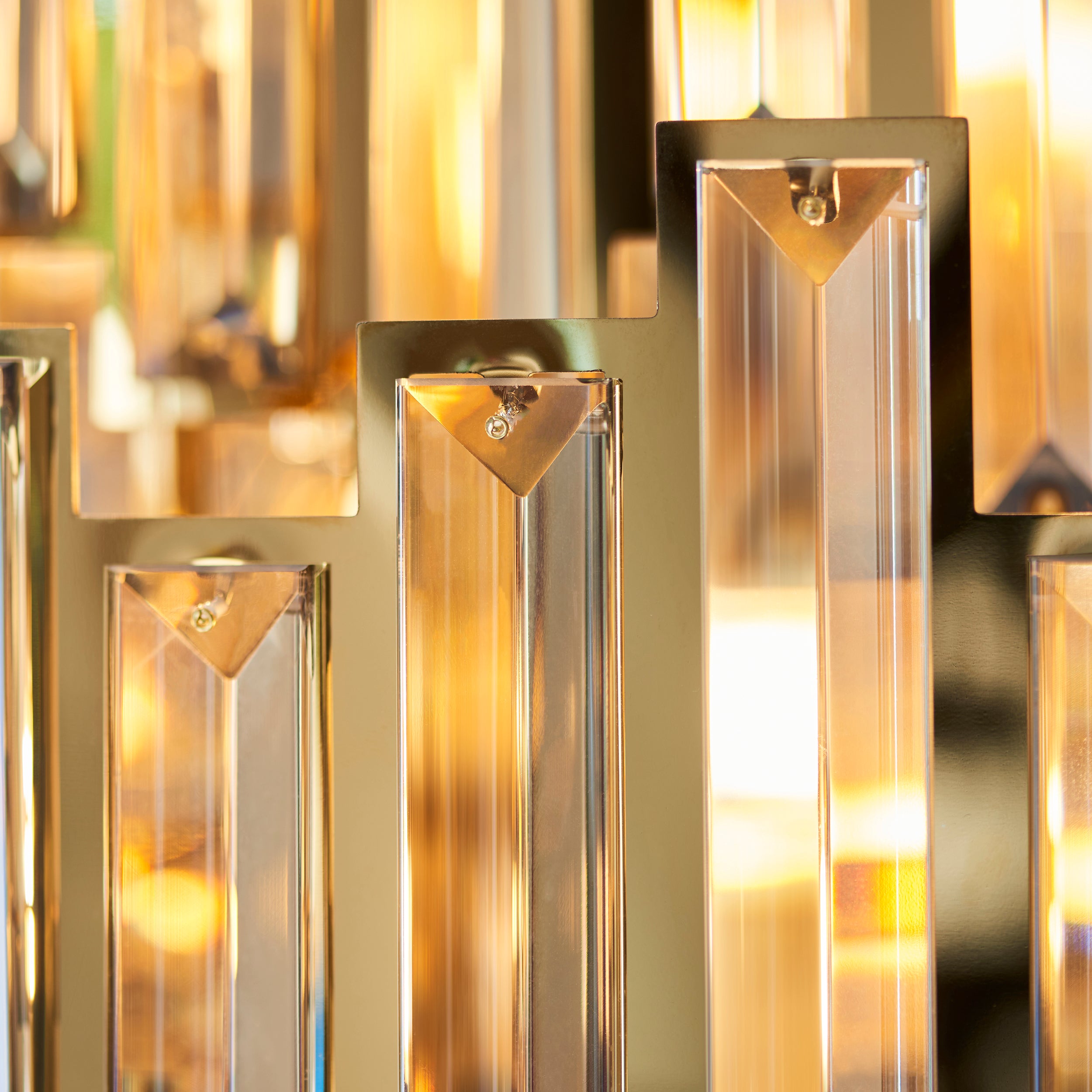 Endon Viviana 15 Light Ceiling Pendant - Champagne Crystal & Gold Plate Effect