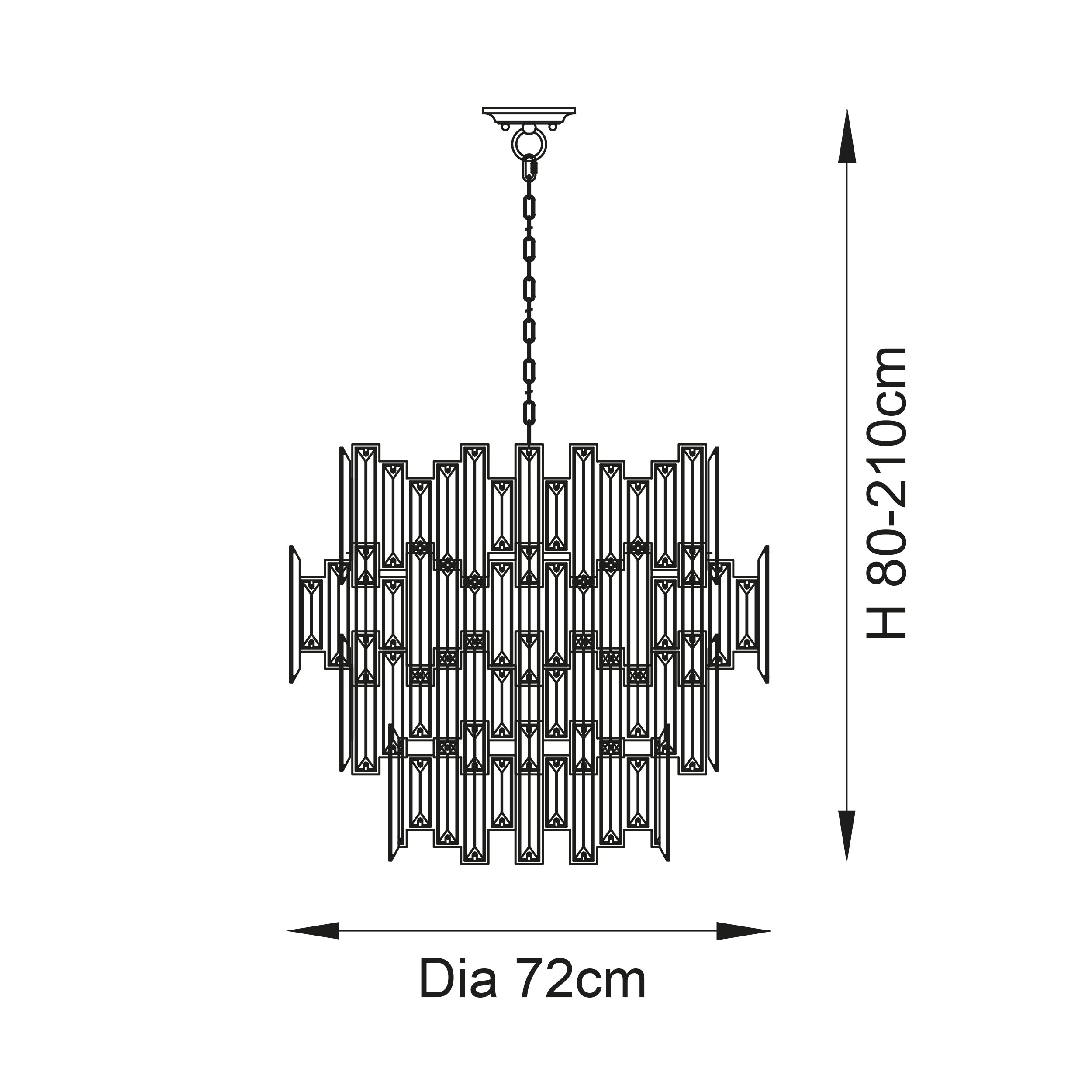 Endon Viviana 15 Light Ceiling Pendant - Champagne Crystal & Gold Plate Effect