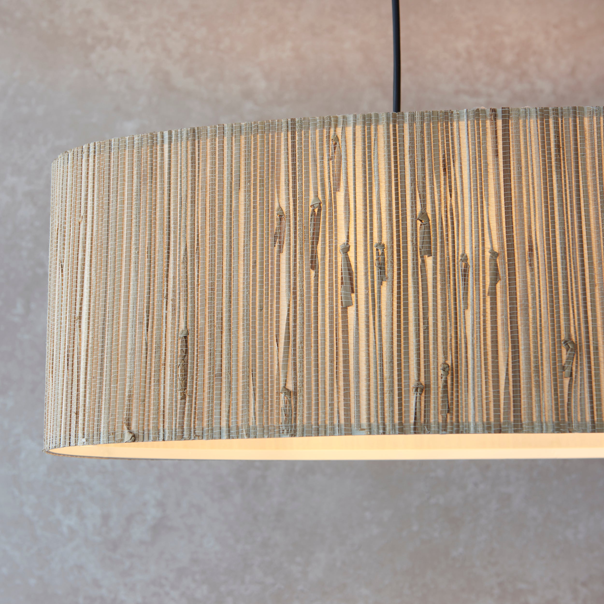 Endon Longshore 2 Light Linear Pendant - Woven Seagrass