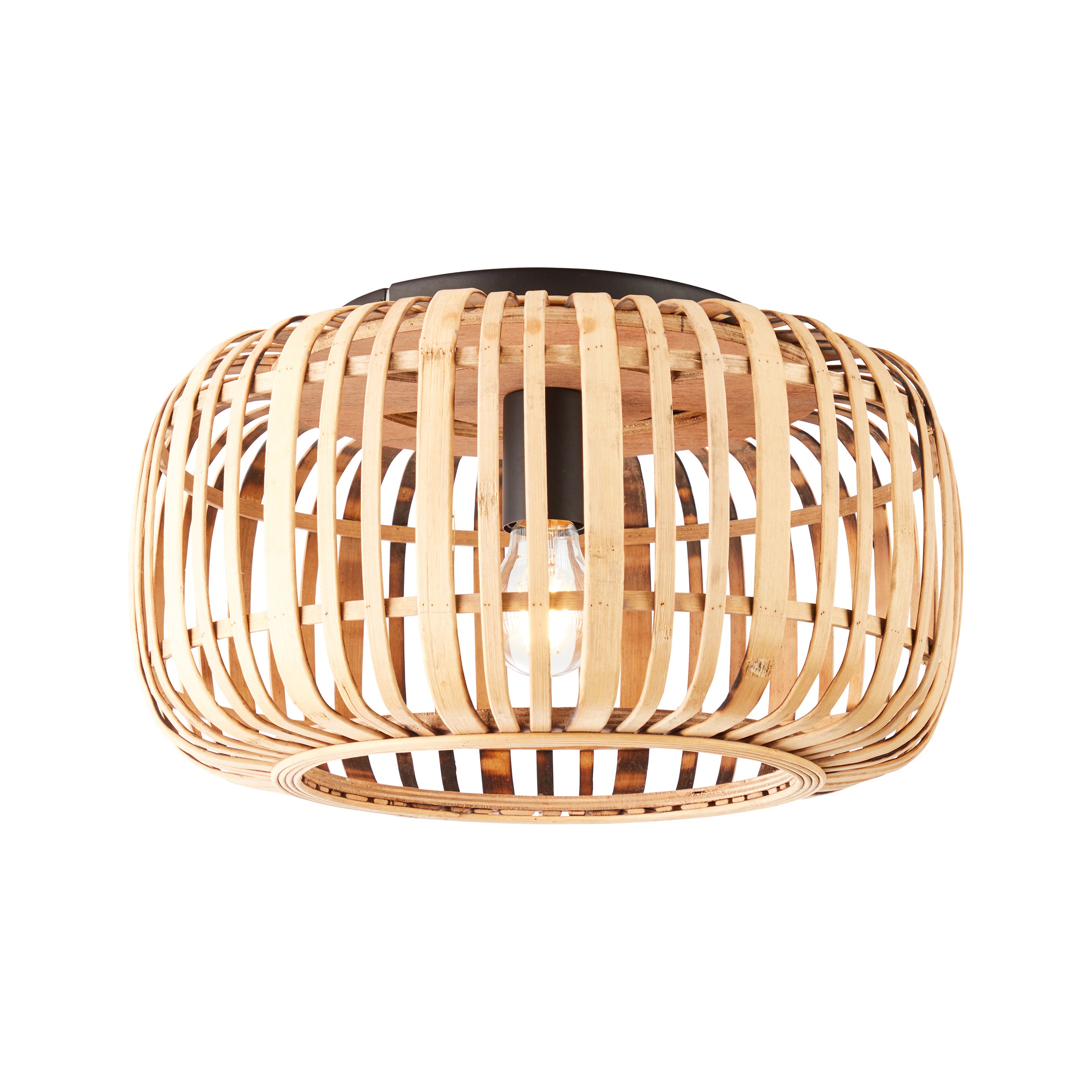 Endon Mathias Bamboo Single Flush Ceiling Light - Natural Bamboo