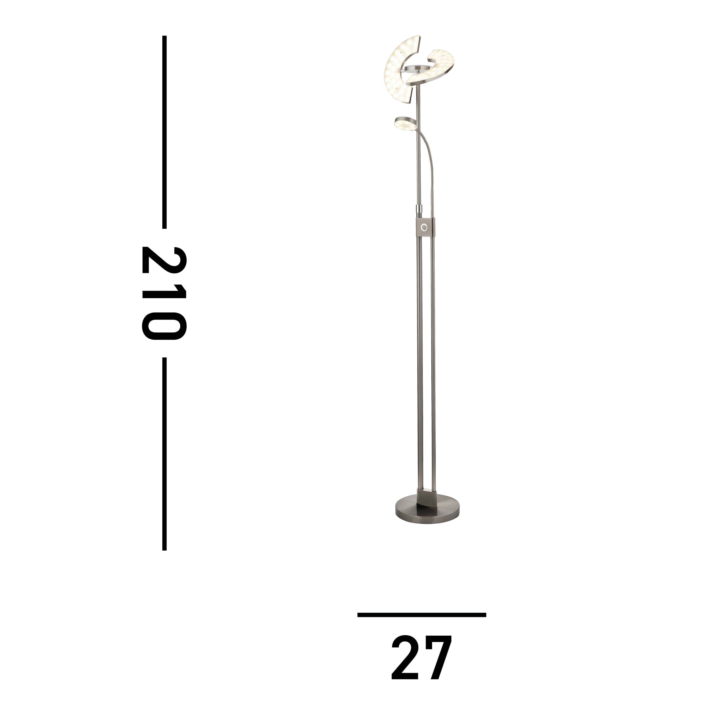 Searchlight Gaskell LED Mother & Child Floor Lamp - Satin Nickel & Chrome