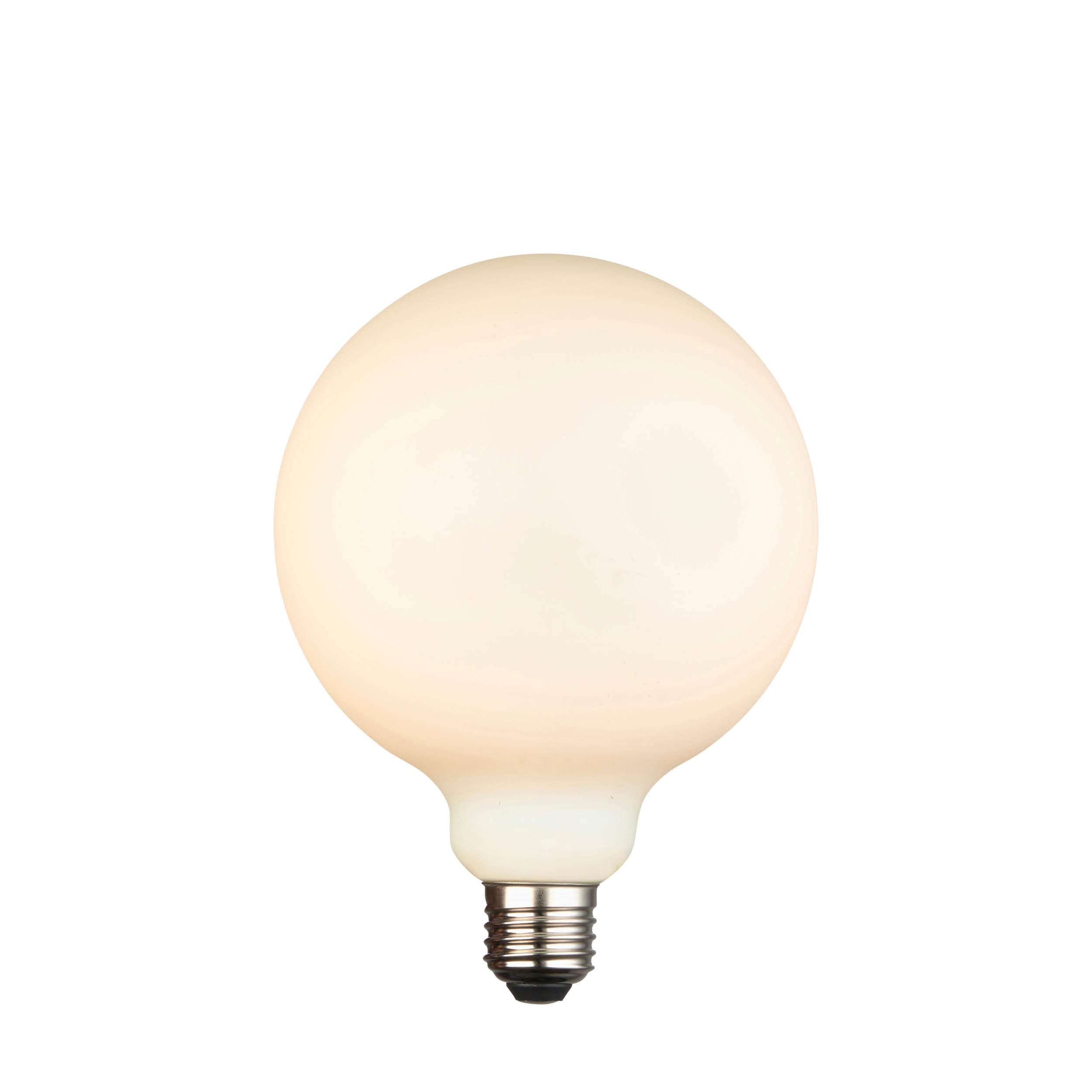 Endon Opaline 125mm E27 LED 12W Filament Bulb - 3000K - Dimmable - Opal Glass