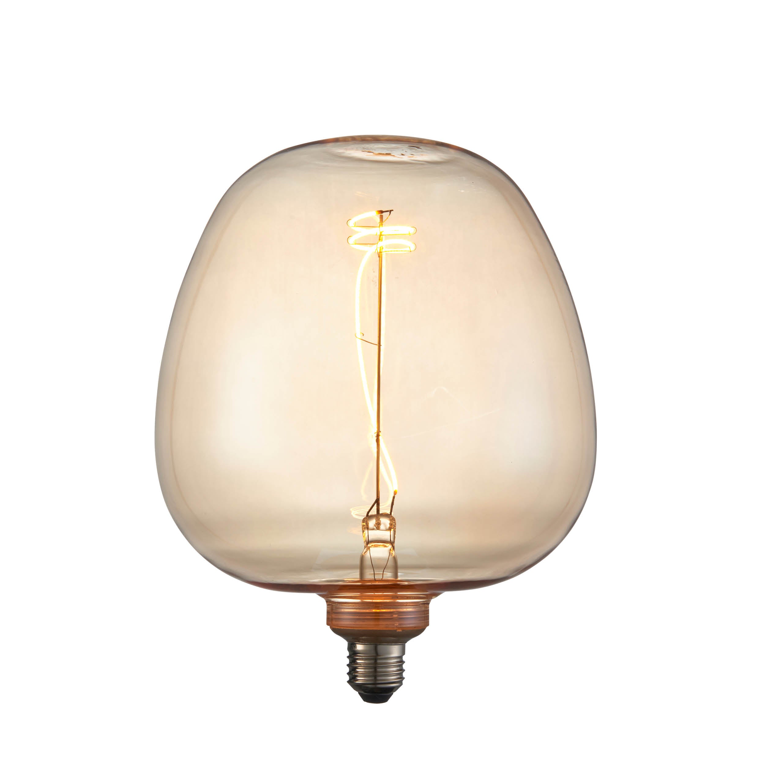 Endon Swirl XL E27 LED 4W Filament Bulb - 2000K - Non-Dimmable - Amber Glass