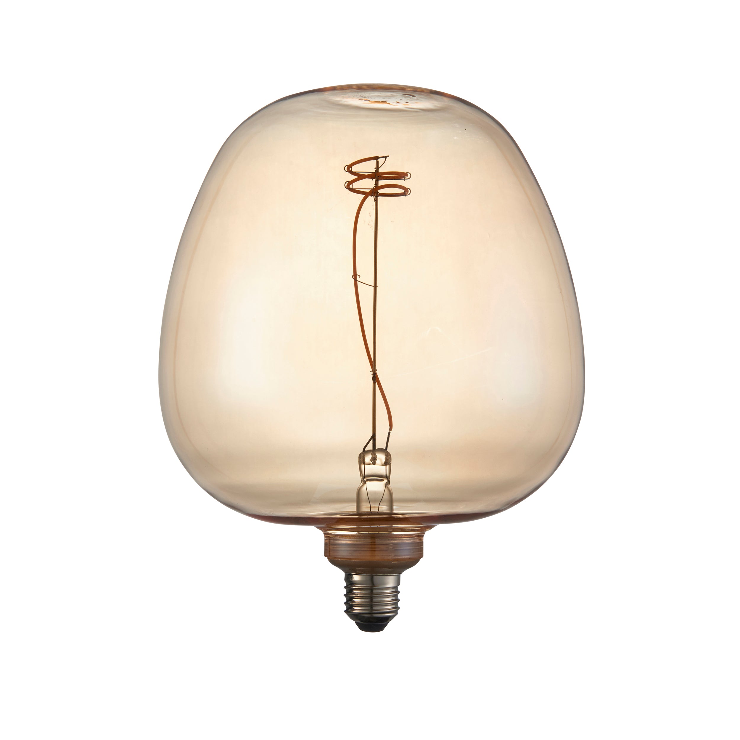 Endon Swirl XL E27 LED 4W Filament Bulb - 2000K - Non-Dimmable - Amber Glass